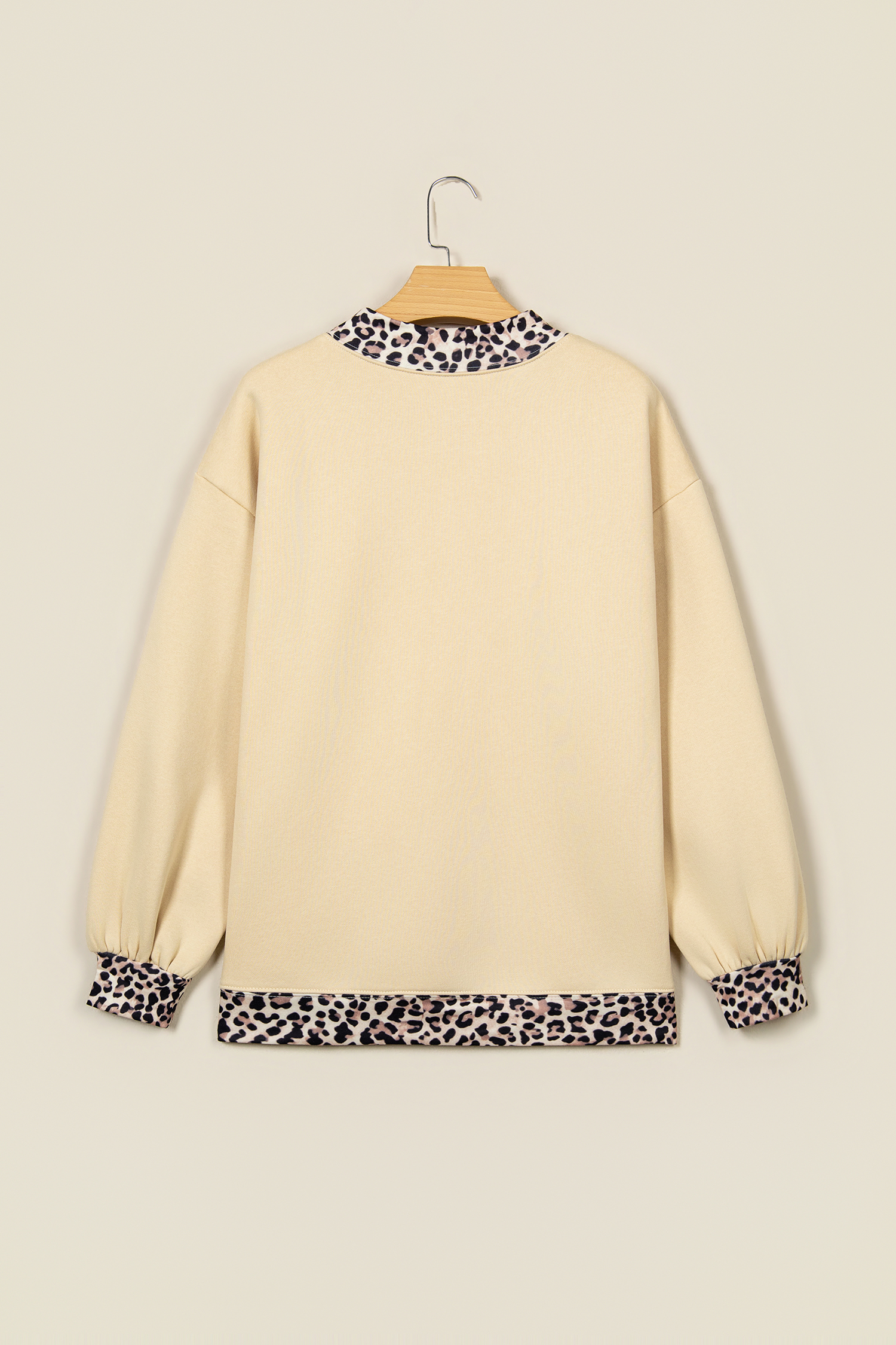 Khaki Letter Graphic Sweatshirt, Women Casual Long Sleeve Top - Detail View 3