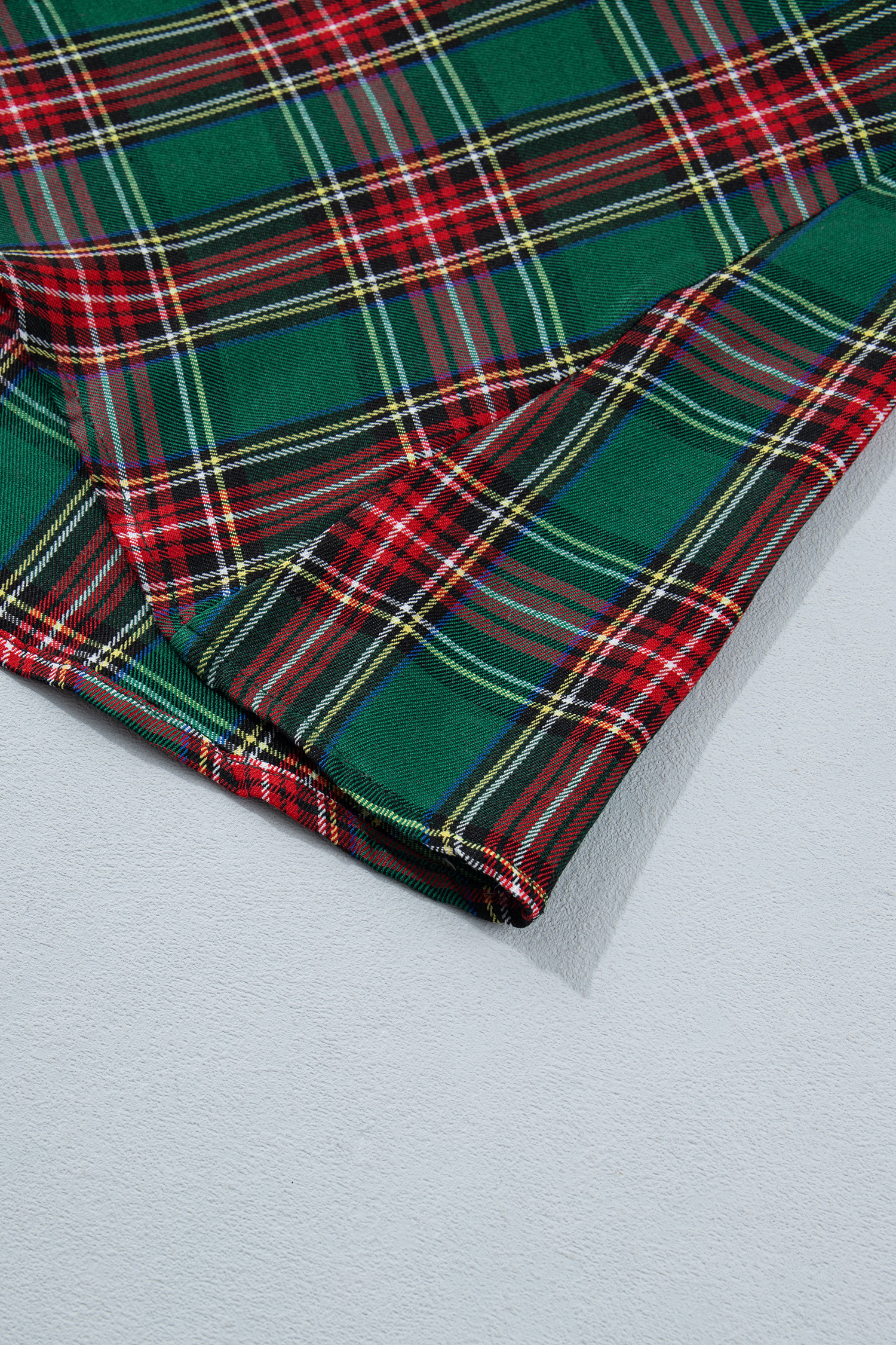 Festive Plaid Women's Shift Dress, Short Sleeve Holiday - Detail View 14