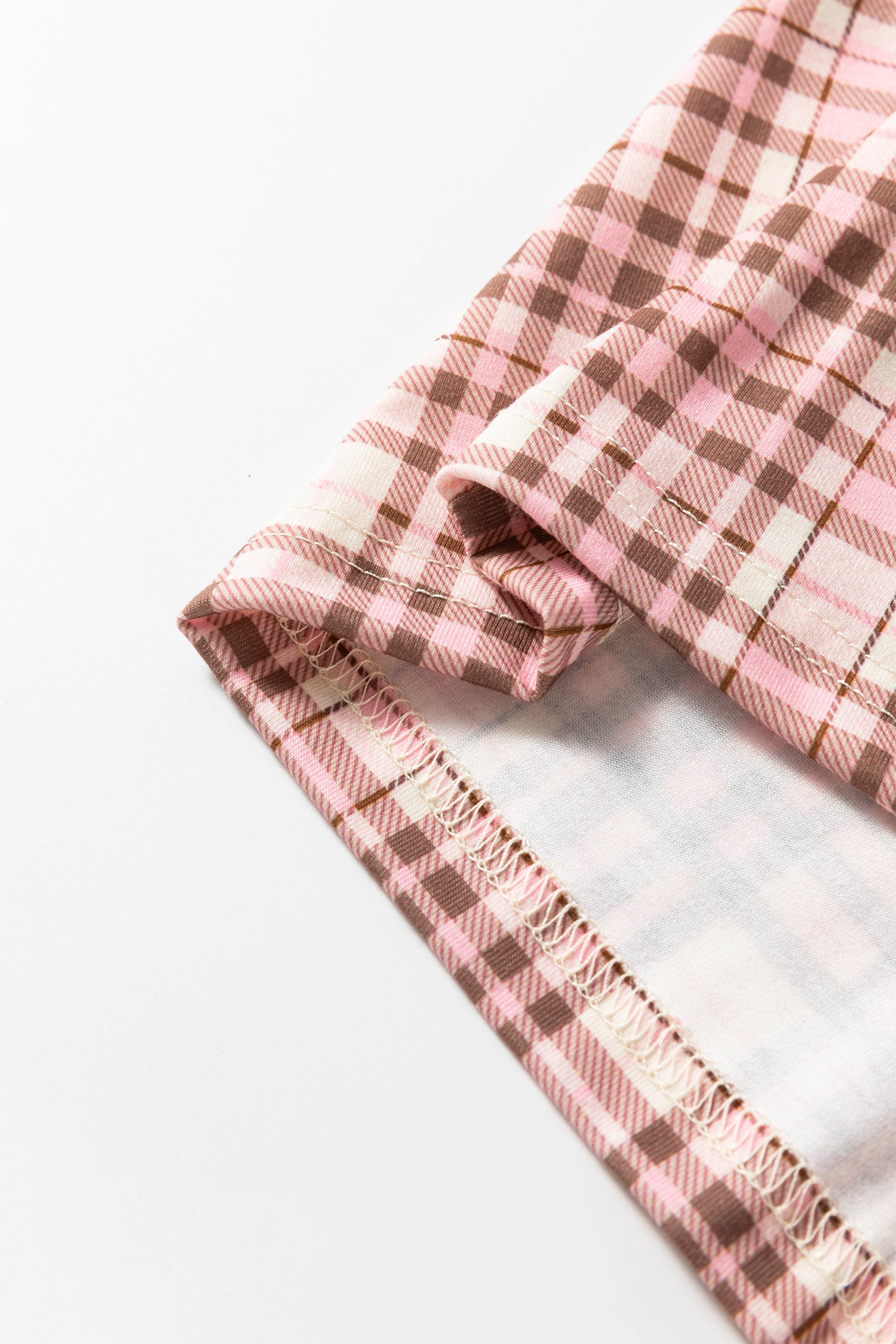 Women's Plaid Lounge Set, Casual Long Sleeve PJs - Detail View 10