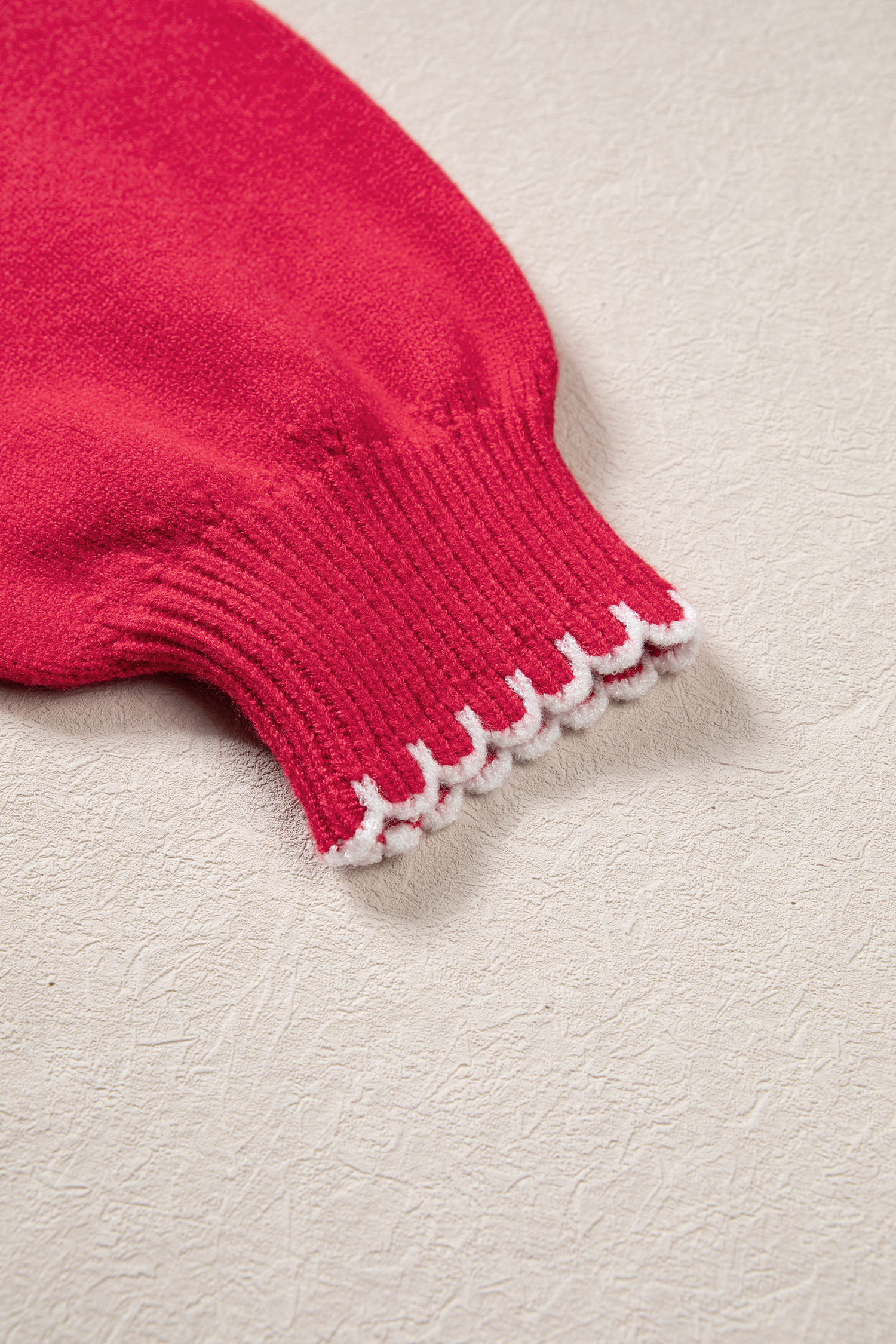 Women's Red Christmas Tree Sweater, Casual Holiday Pullover - Detail View 7