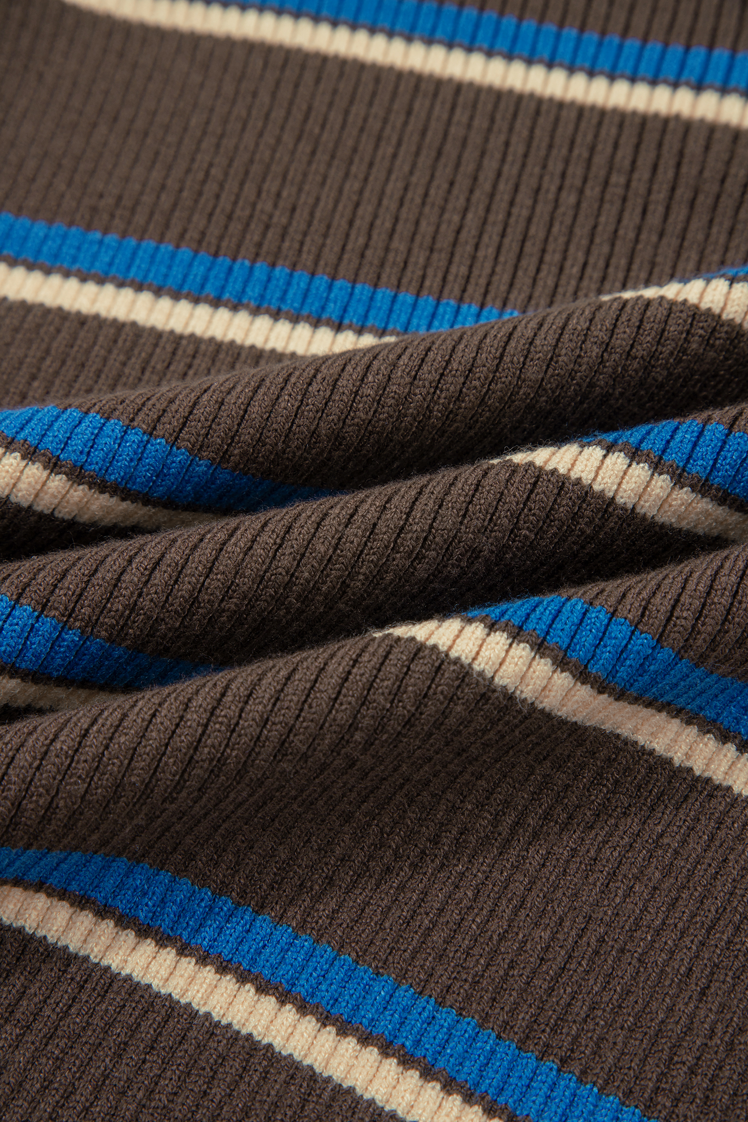 Women's Ribbed Knit Sweater, Soft Chicory Coffee Henley - Detail View 15