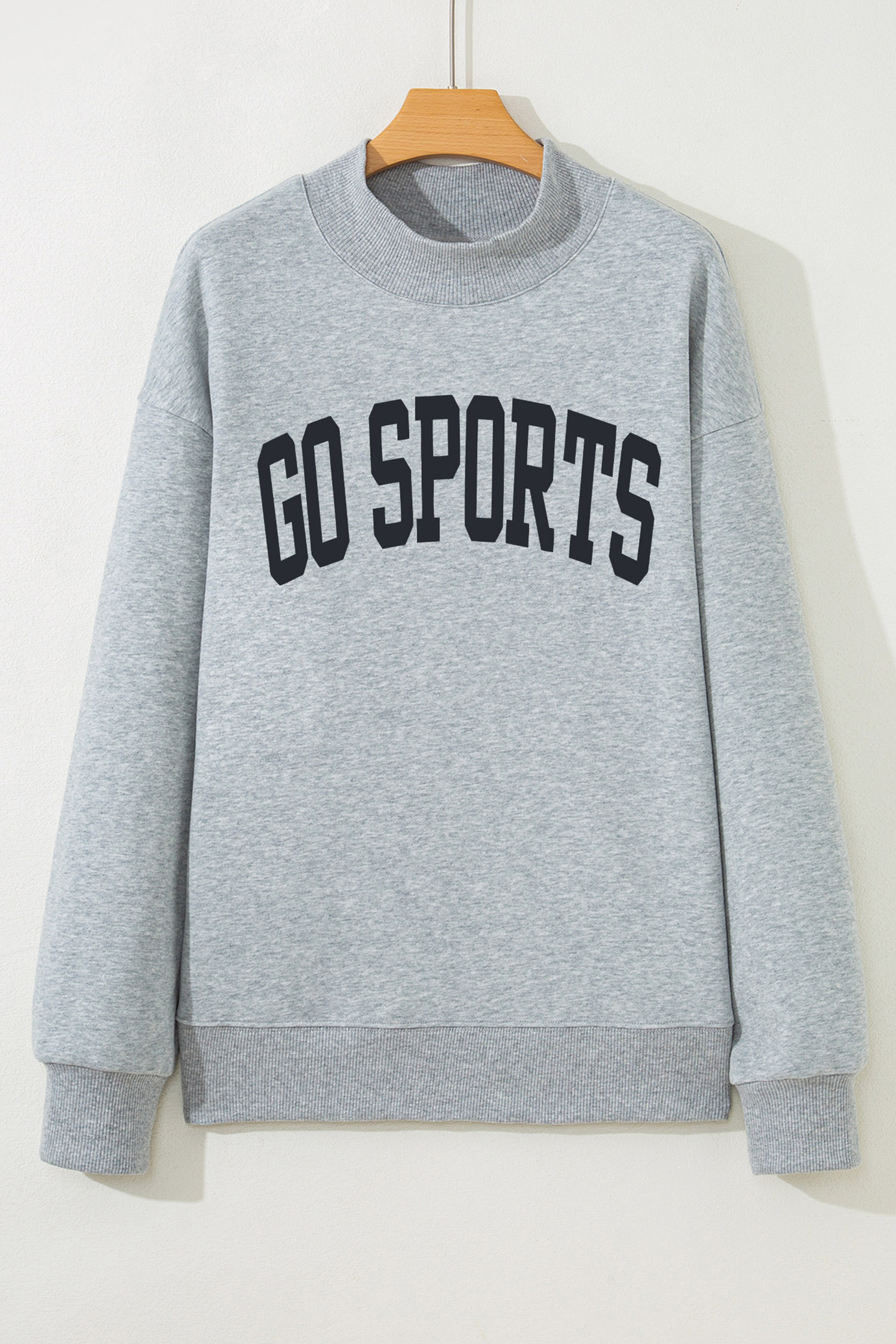GO SPORTS Graphic Women's Sweatshirt, Trendy Mock Neck Top - Detail View 8