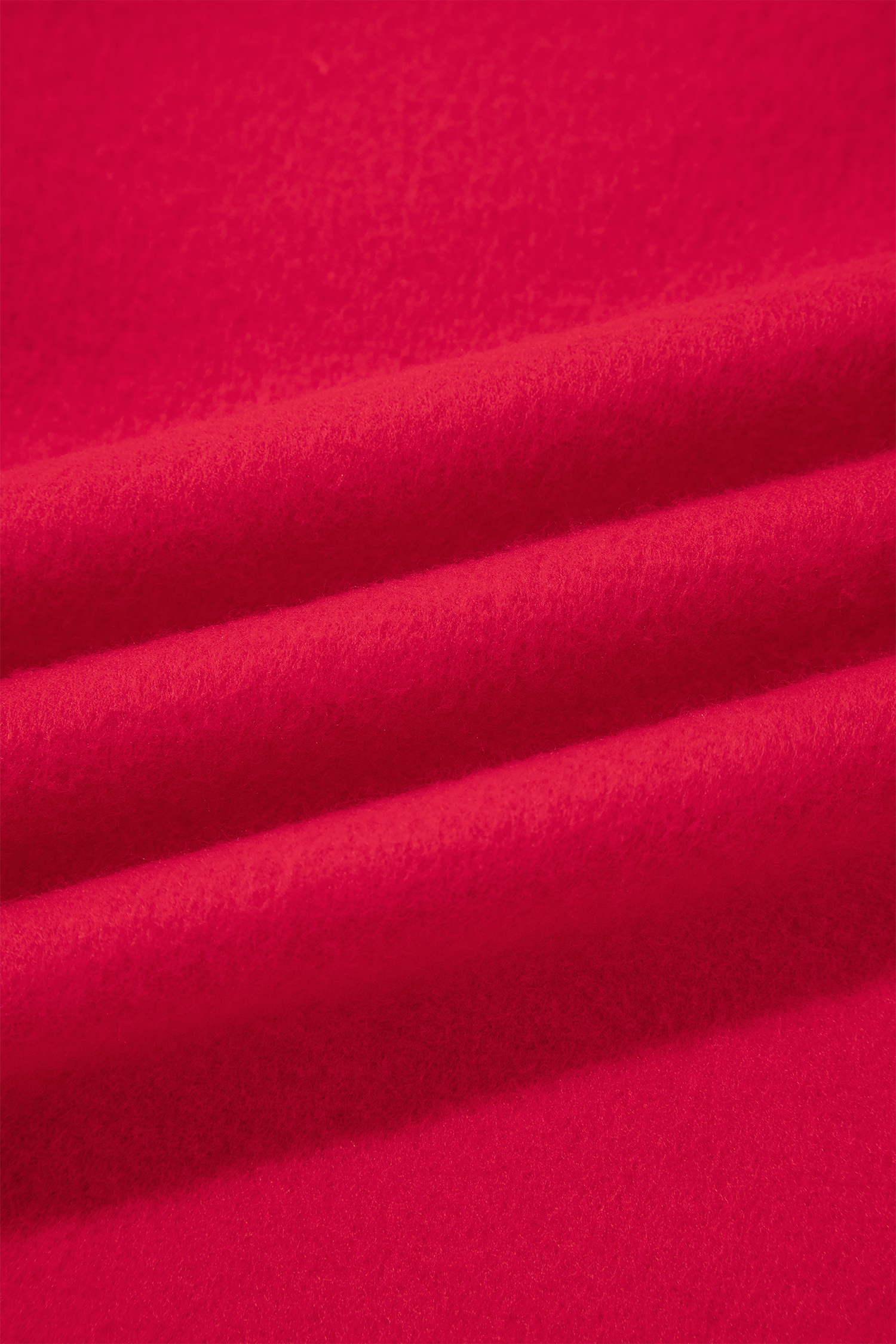 Oversized Red Mock Neck Sweatshirt, Polka Dot Trim Detail - Detail View 14