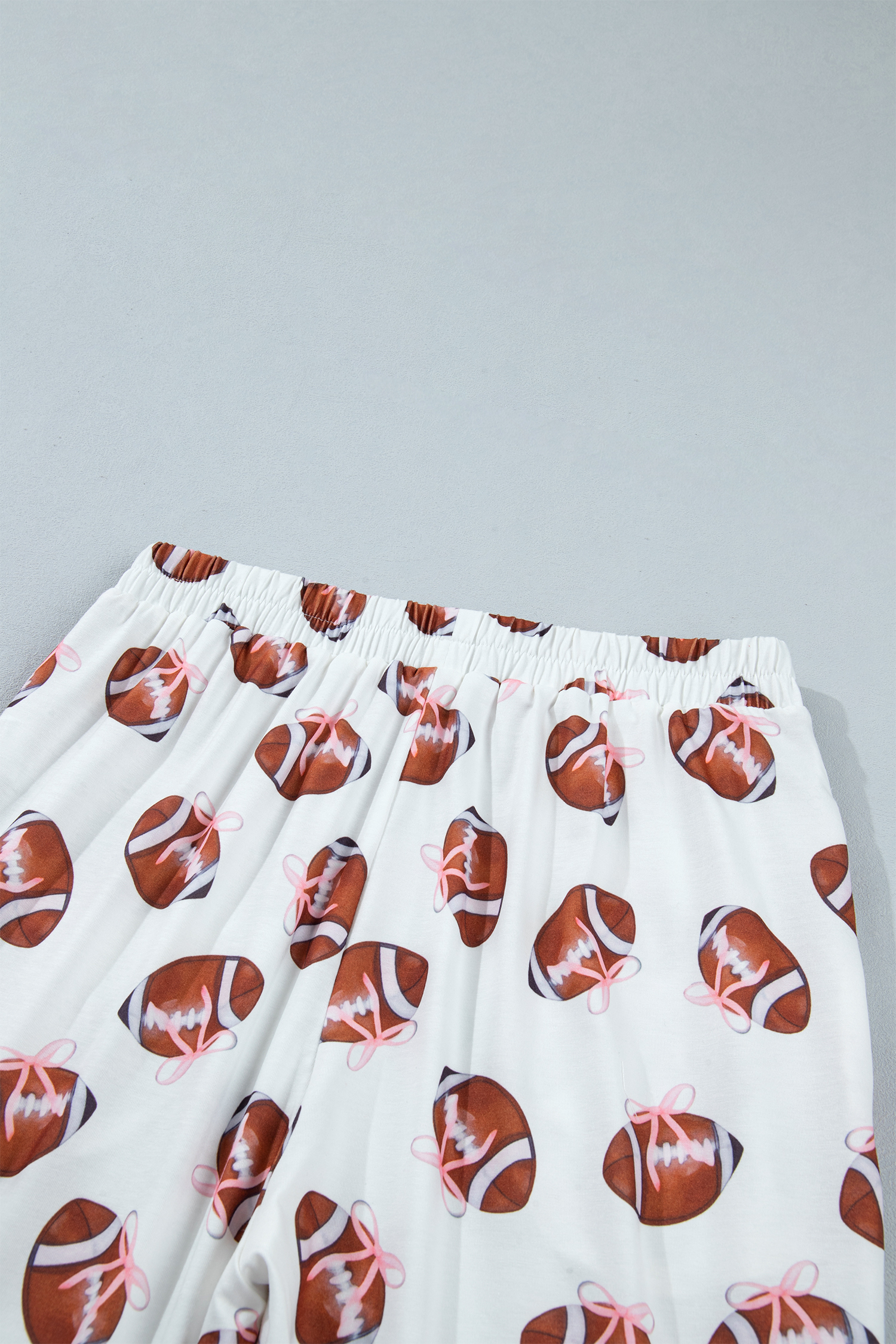 Soft Button Down Lounge Set, Women's Football Pattern PJs - Detail View 15