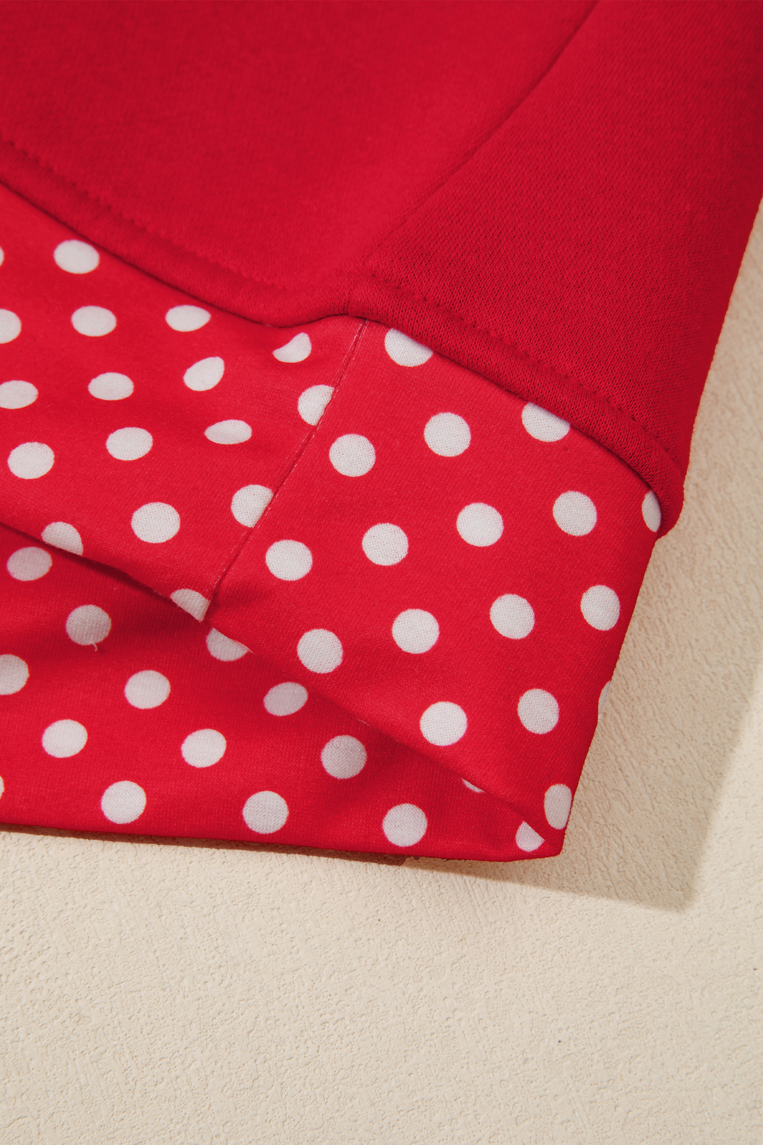 Patchwork Polka Dot Sweatshirt, Trendy Mock Neck Women Top - Detail View 8