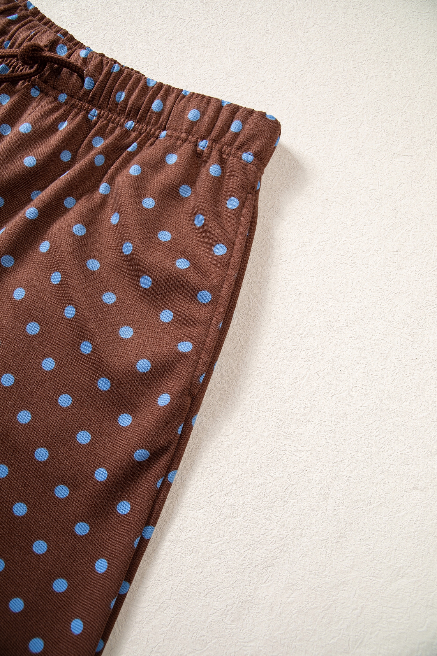Cozy Drawstring Pant Set, Women's Fall Polka Dot Lounge - Detail View 15