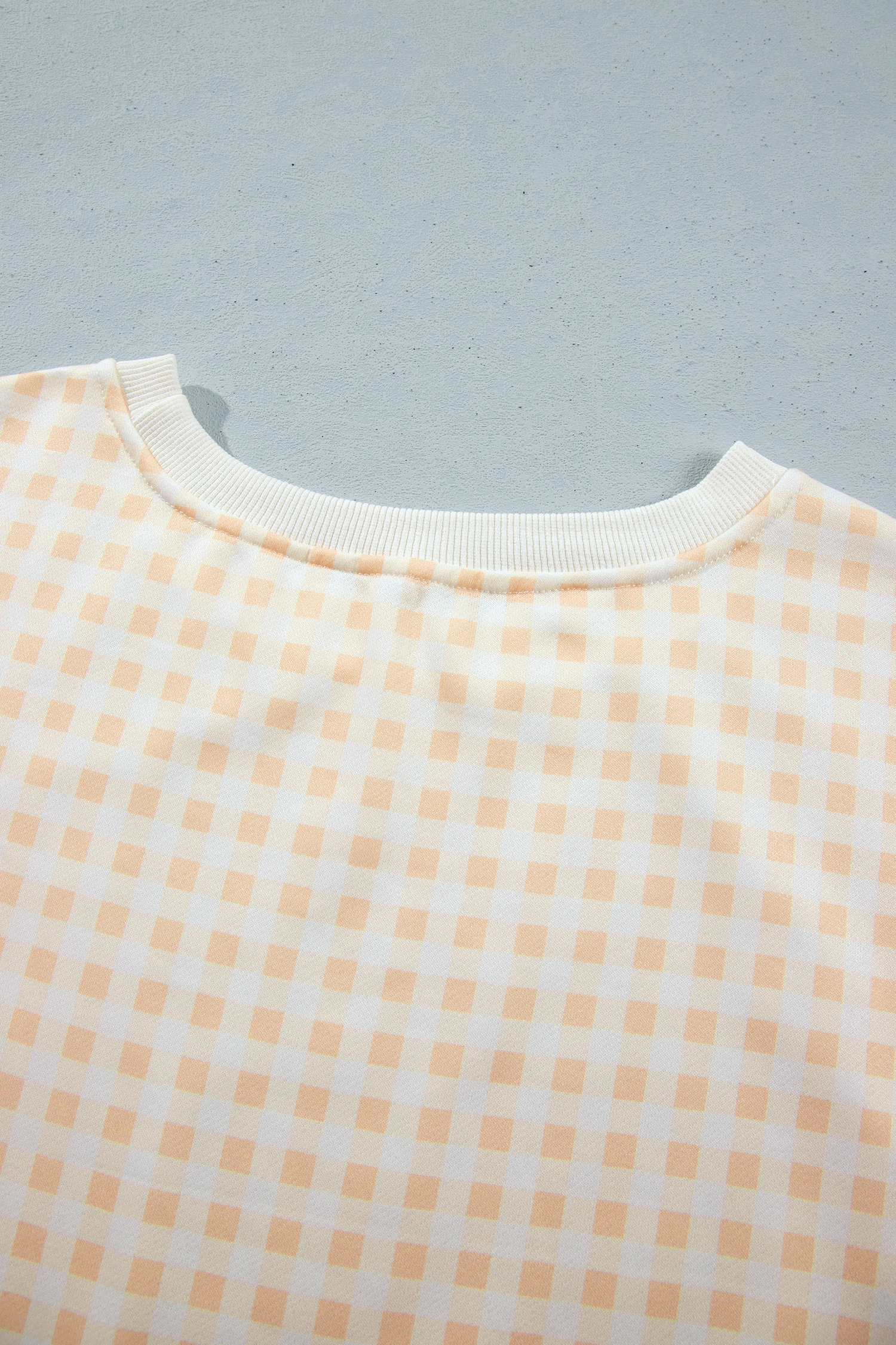 Women's Gingham Lounge Set, Casual Plaid Pullover Shorts - Detail View 8