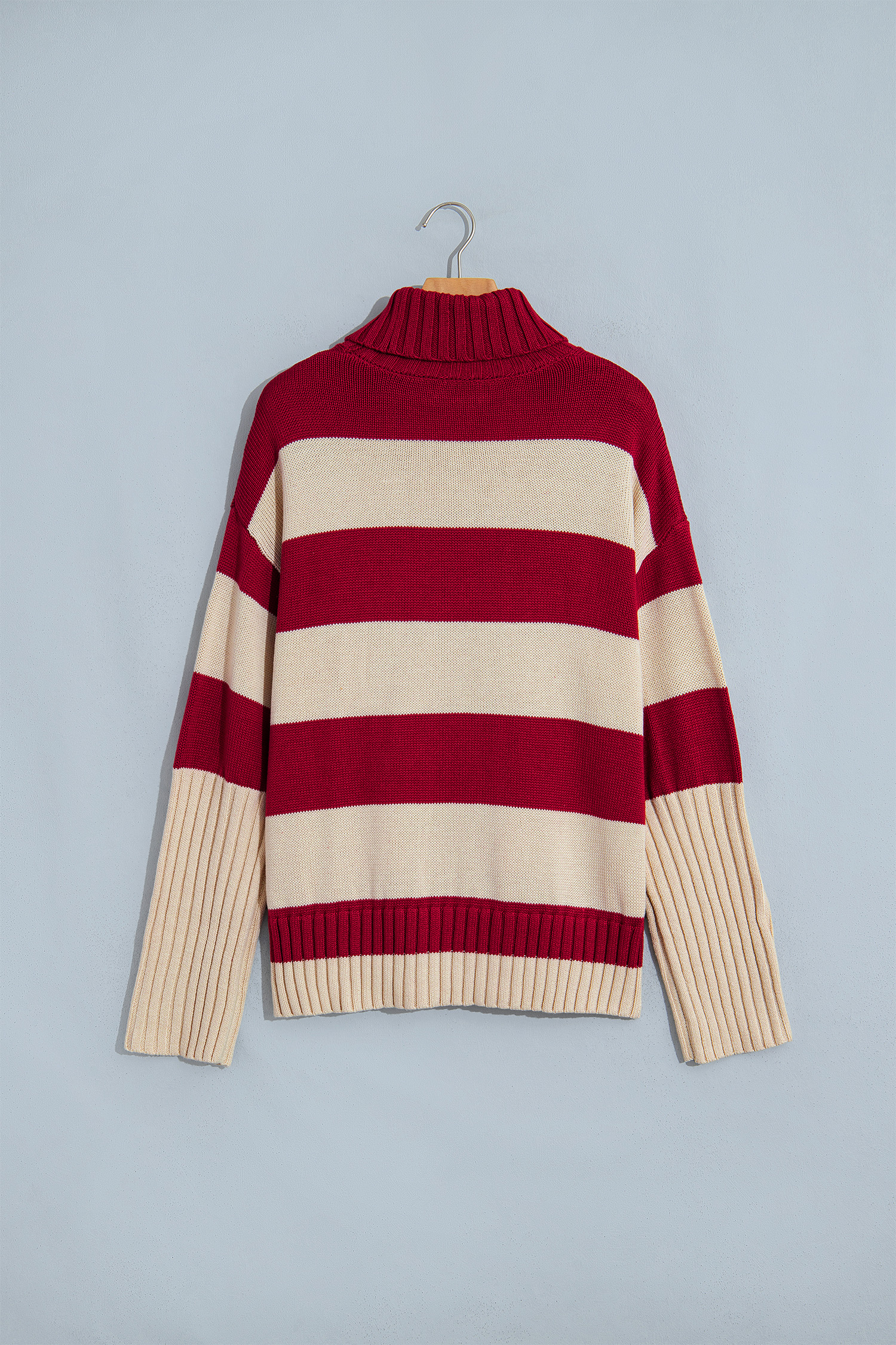Soft Cotton Blend Sweater, Women's Daily Striped Pullover - Detail View 6