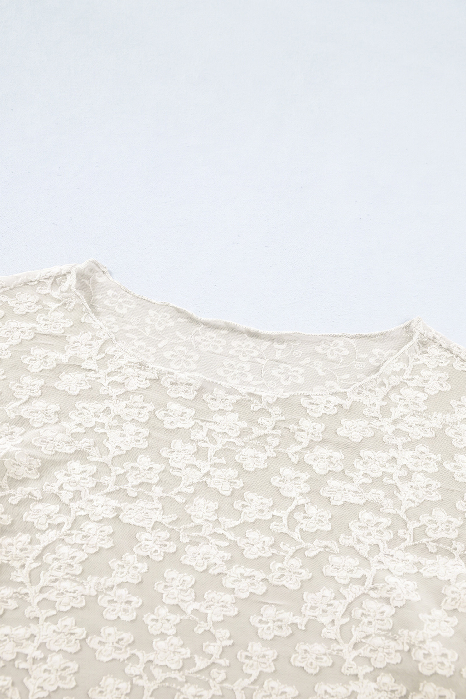Women's Floral Lace Top, Elegant Office Long Sleeve - Detail View 13