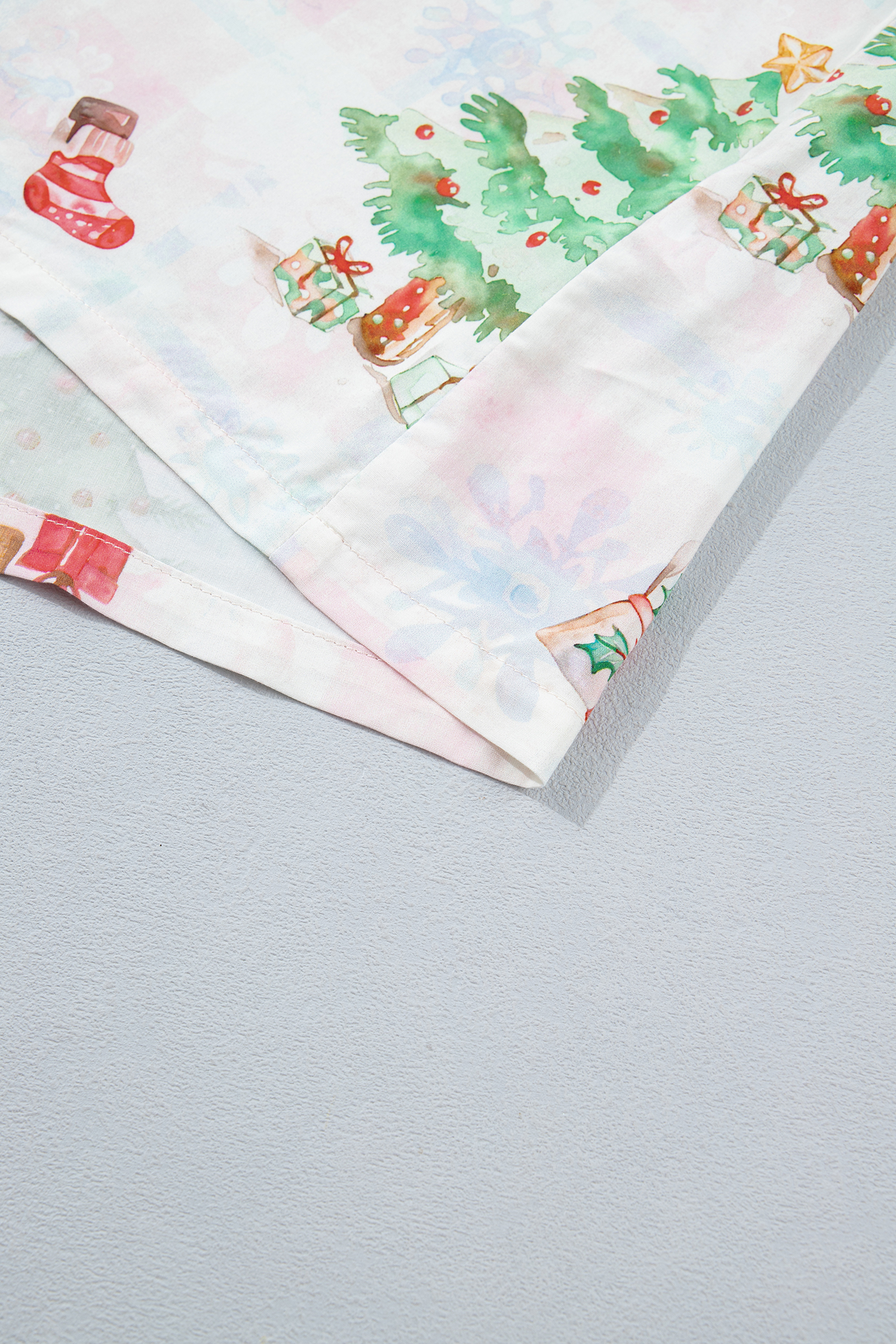 Women's Gingerbread Pajamas, Pink Plaid Christmas Lounge Set - Detail View 11