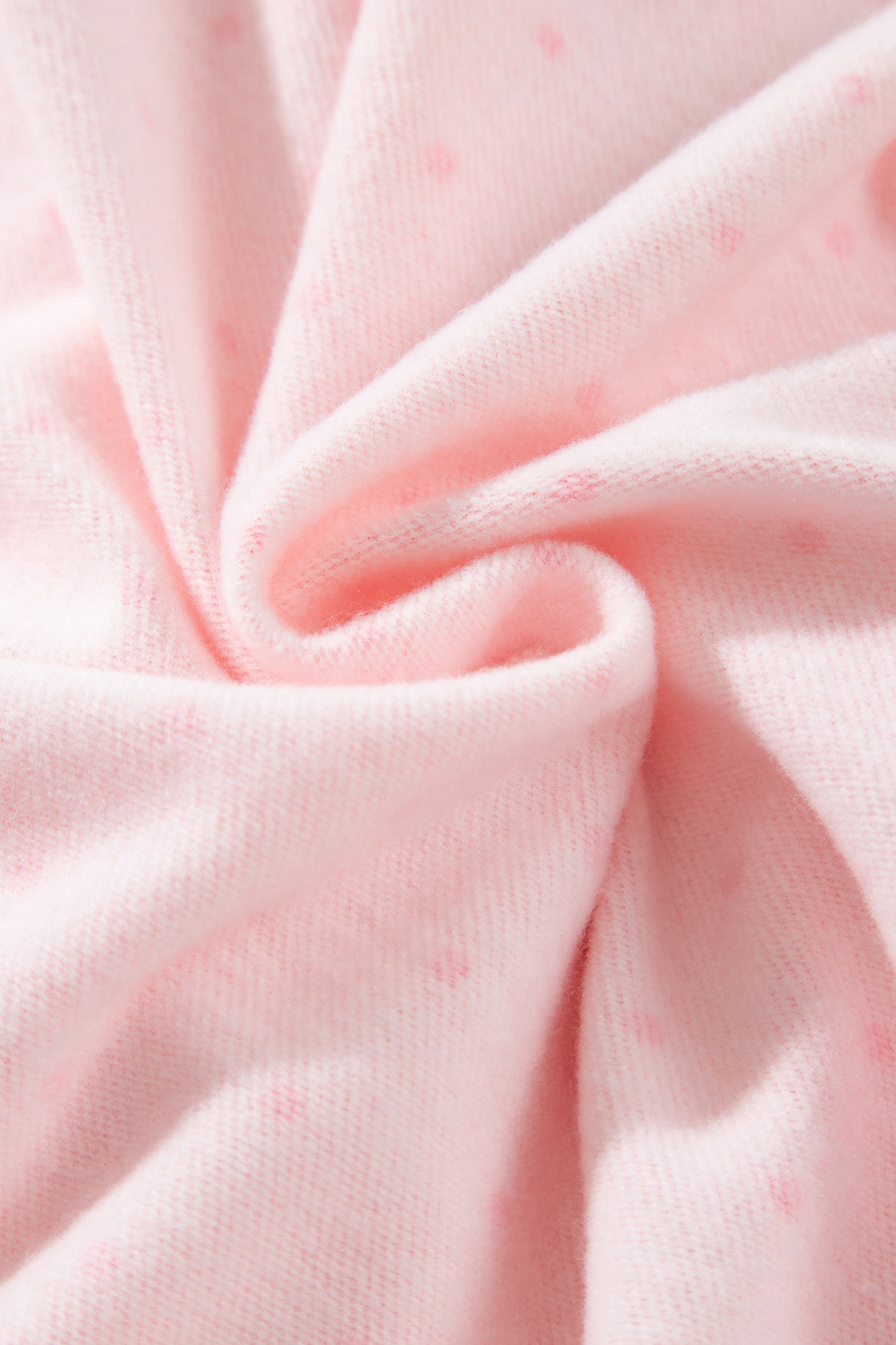 Cozy Pink Polka Dot Hoodie Shorts Set, Soft Women Outfit - Detail View 15