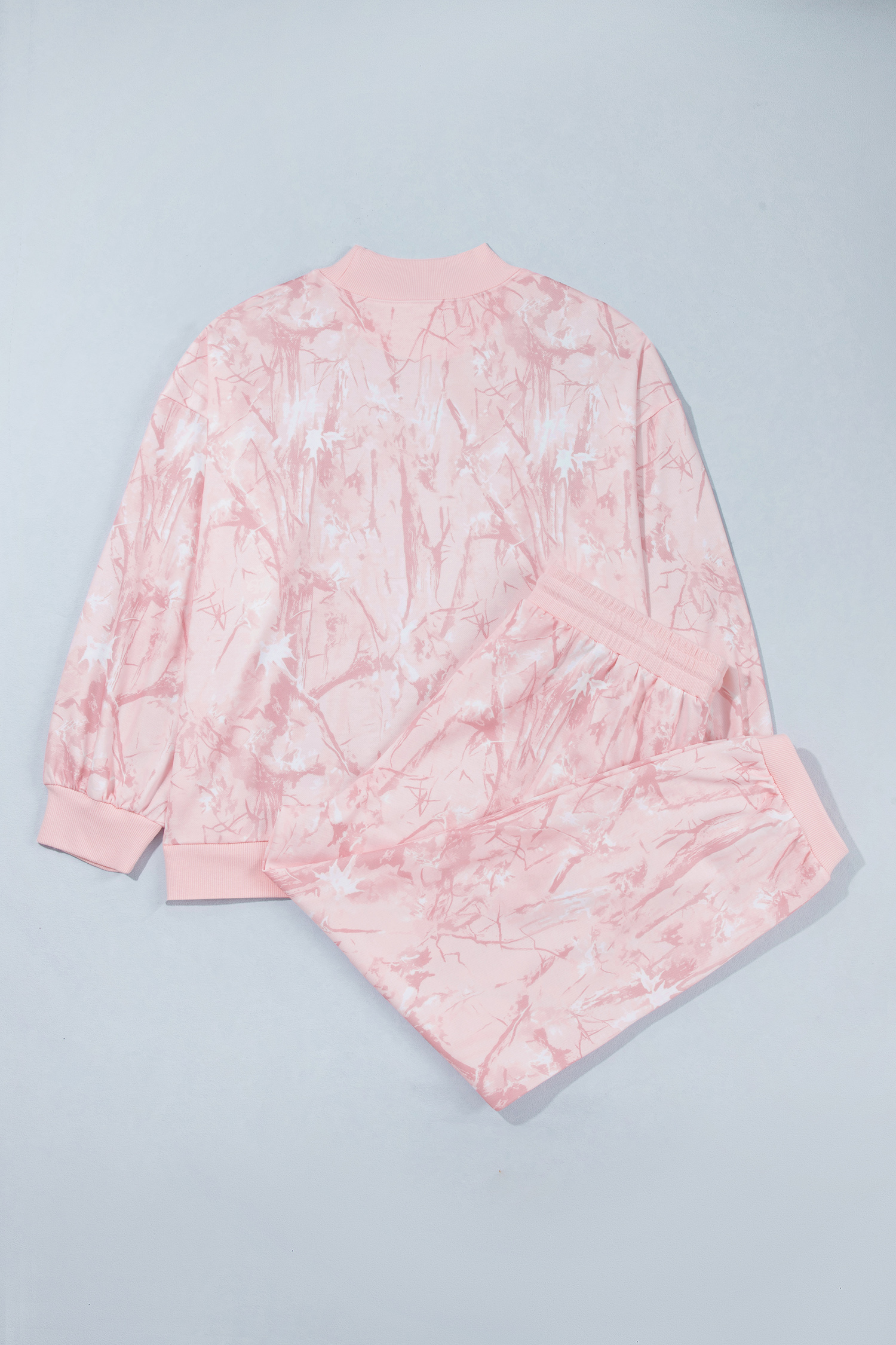 Women's Camouflage Print Sweatsuit, Fall Long Sleeve Set - Detail View 5