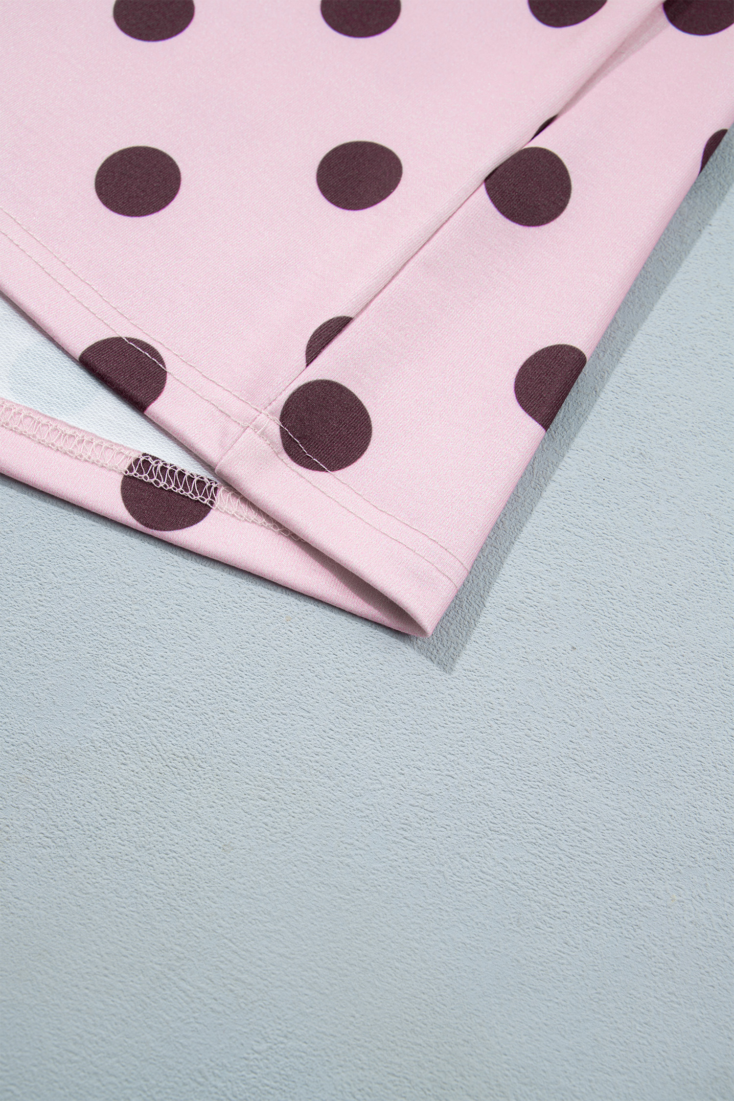 Women Polka Dot Pant Set, Casual Long Sleeve Outfit - Detail View 13