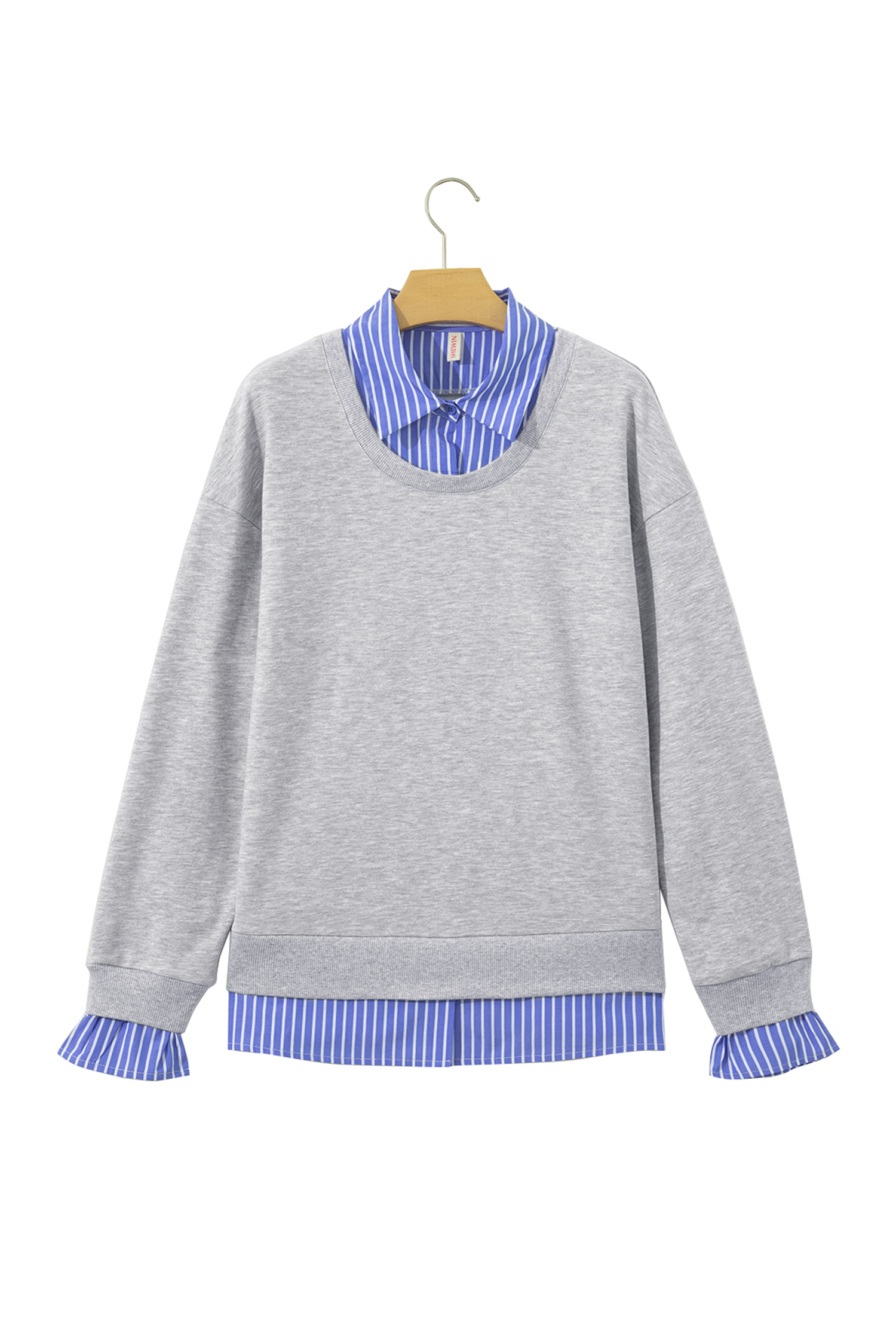 Women 2 in 1 Layered Sweatshirt, Casual Loose Daily Top - Detail View 7