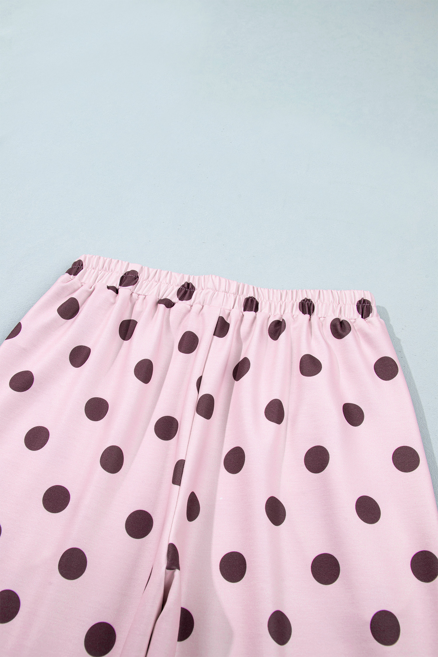 Casual Polka Dot Pant Set, Soft Women Long Sleeve Top - Detail View 6
