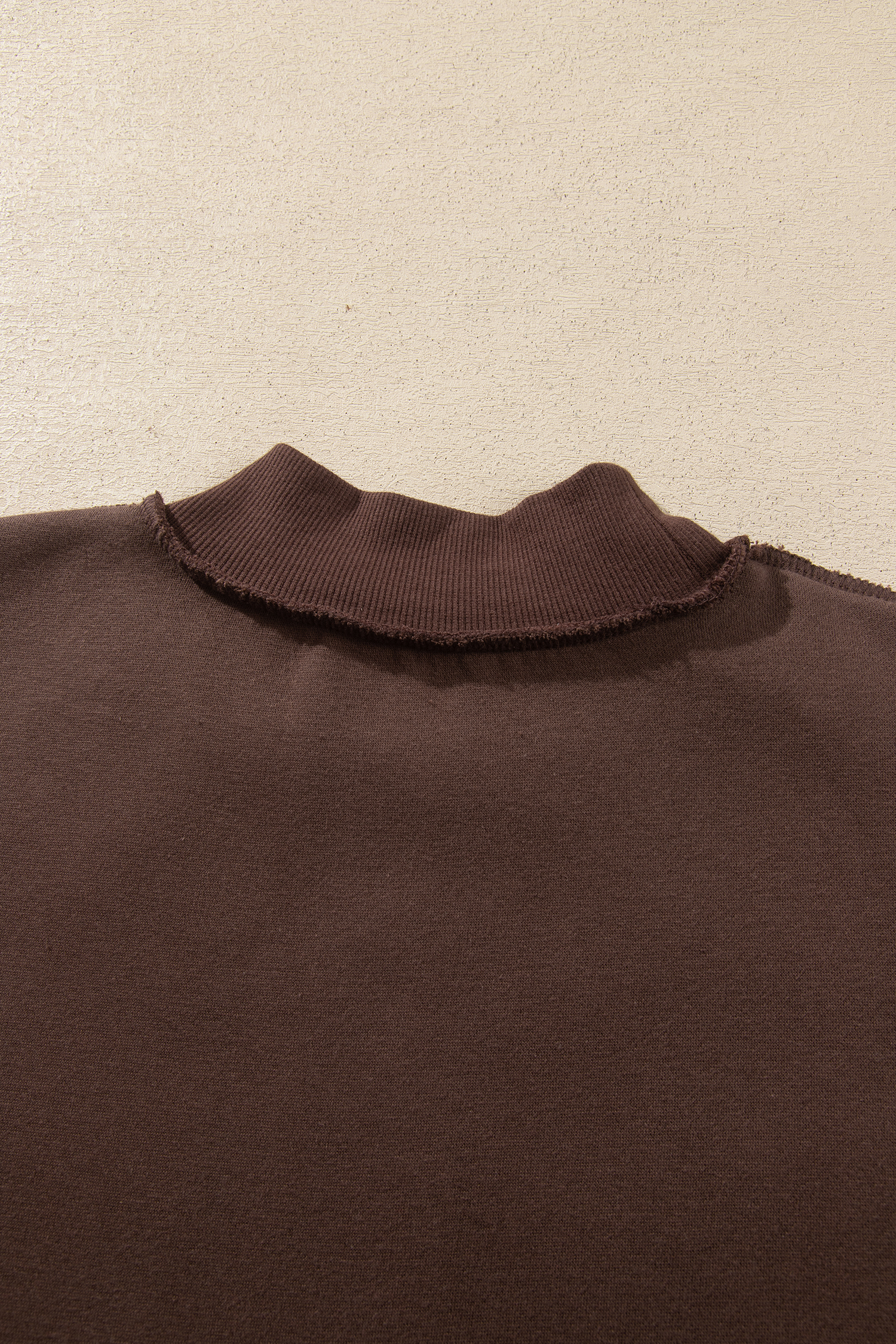Brown Polka Dot PRAY Sweatshirt, Women's Faith Mock Neck - Detail View 8