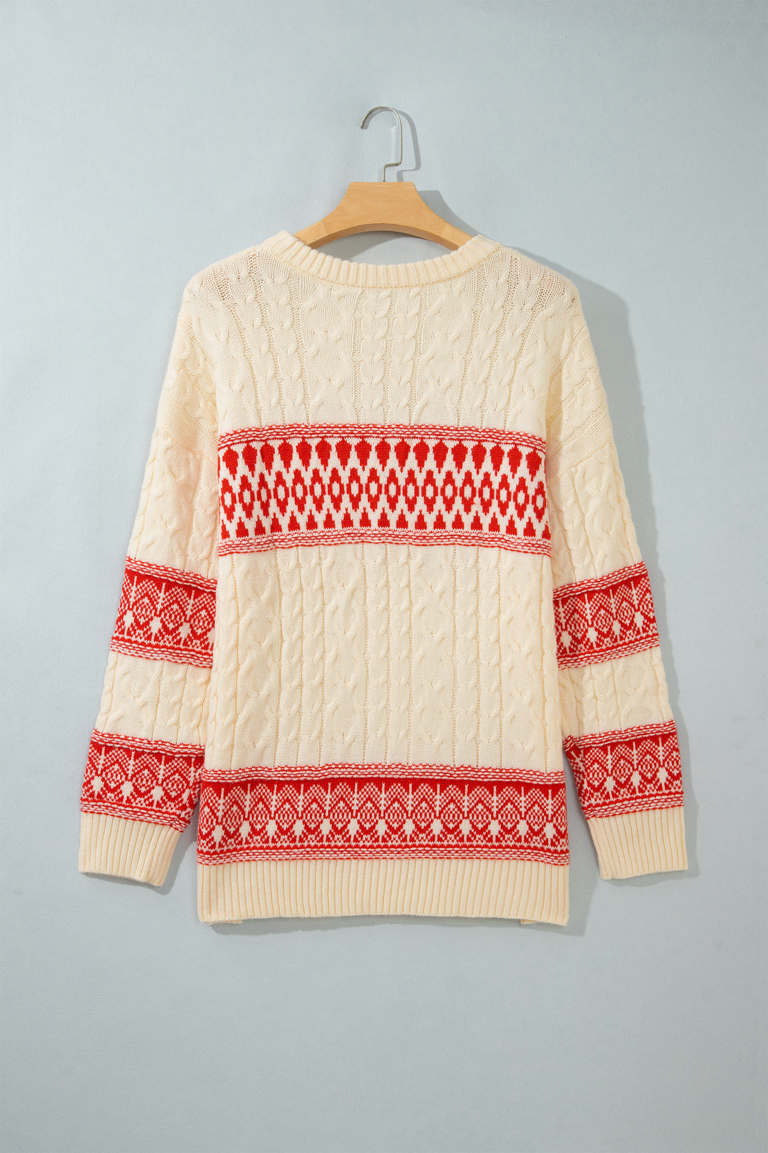 Cable Knit Women's Sweater, Soft Long Sleeve Autumn Wear - Detail View 9