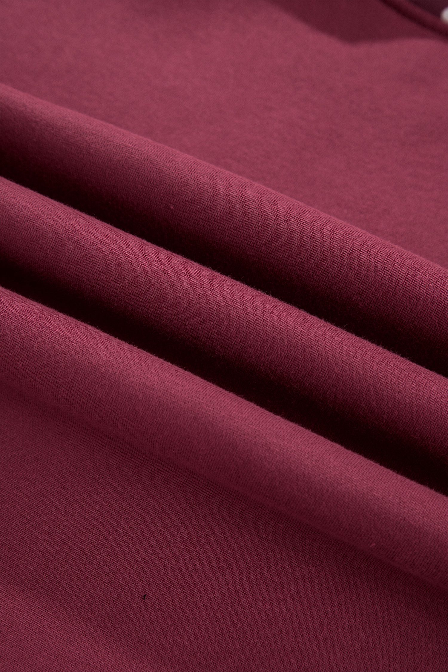 Polka Dot Trim Pullover, Women's Oversized Burgundy Top - Detail View 8
