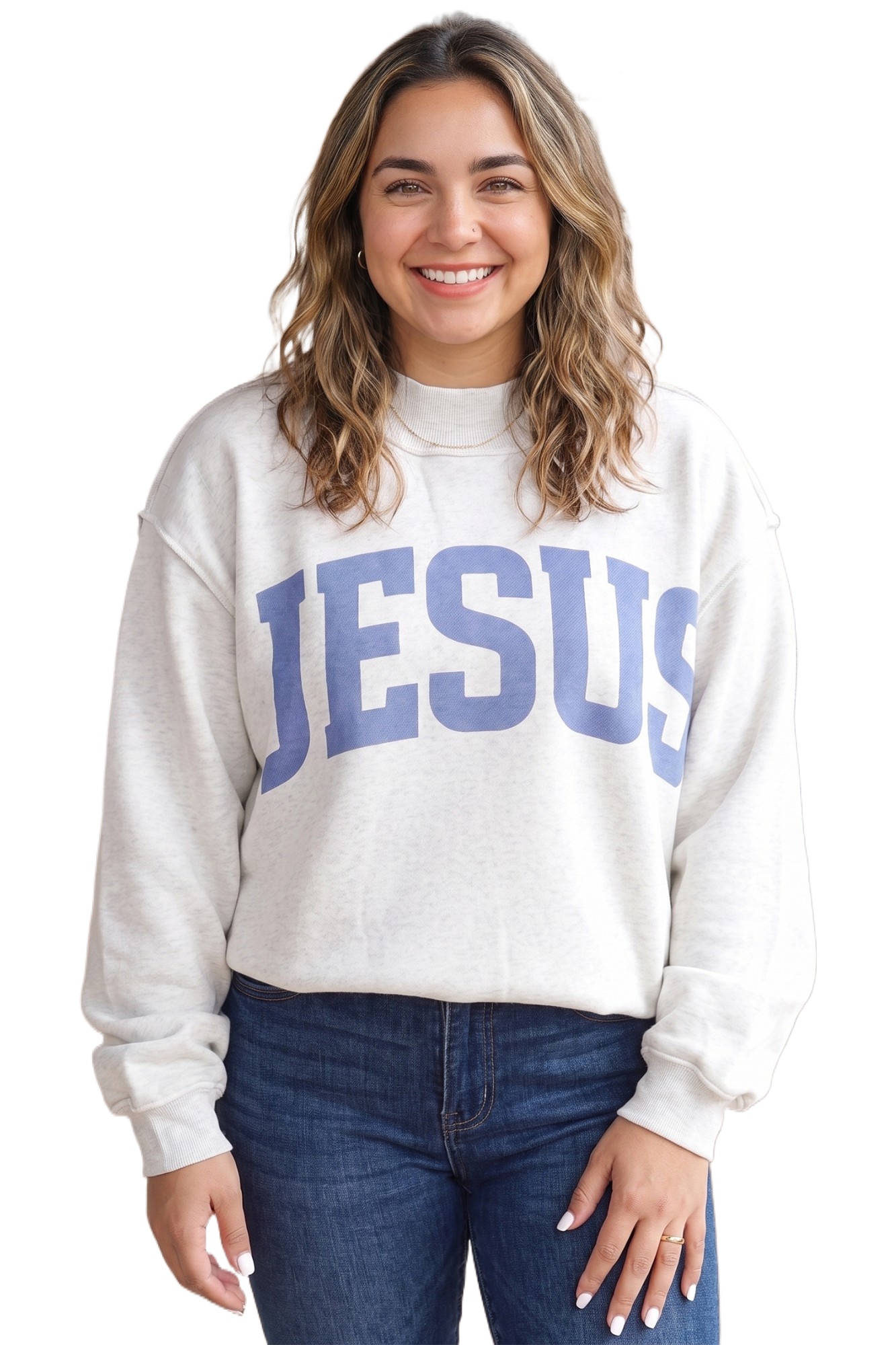 Women's Mock Neck Sweatshirt, Casual Daily Pullover - Main View