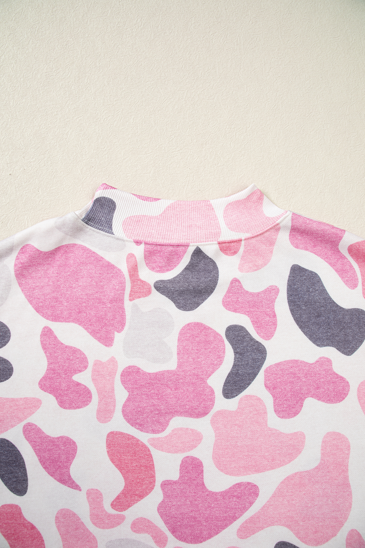 Pink Camouflage Howdy Sweatshirt, Womens Mock Neck - Detail View 8