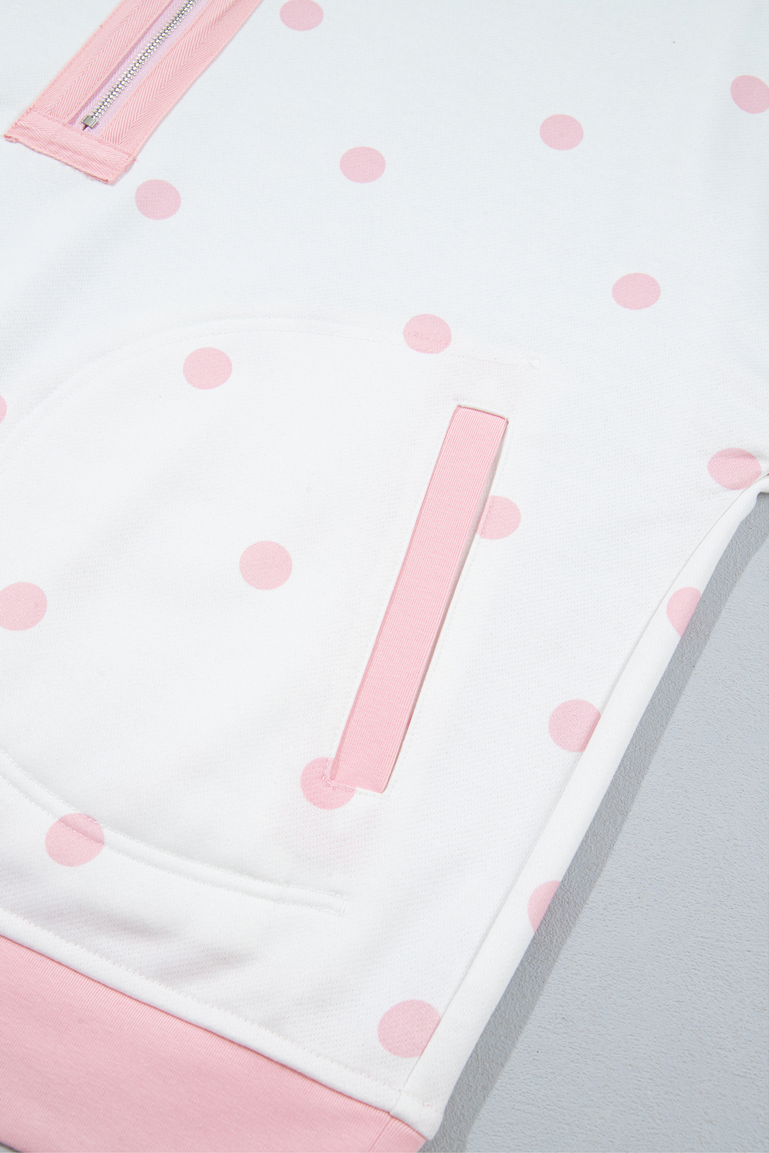 Drop Shoulder Polka Dot Sweatshirt, Relaxed Women's Casual - Detail View 8