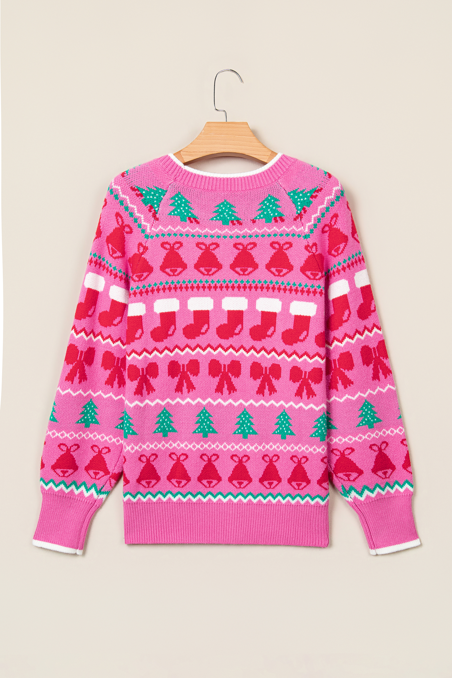 Soft Knit Christmas Sweater, Cozy Viscose Blend Women Top - Detail View 6