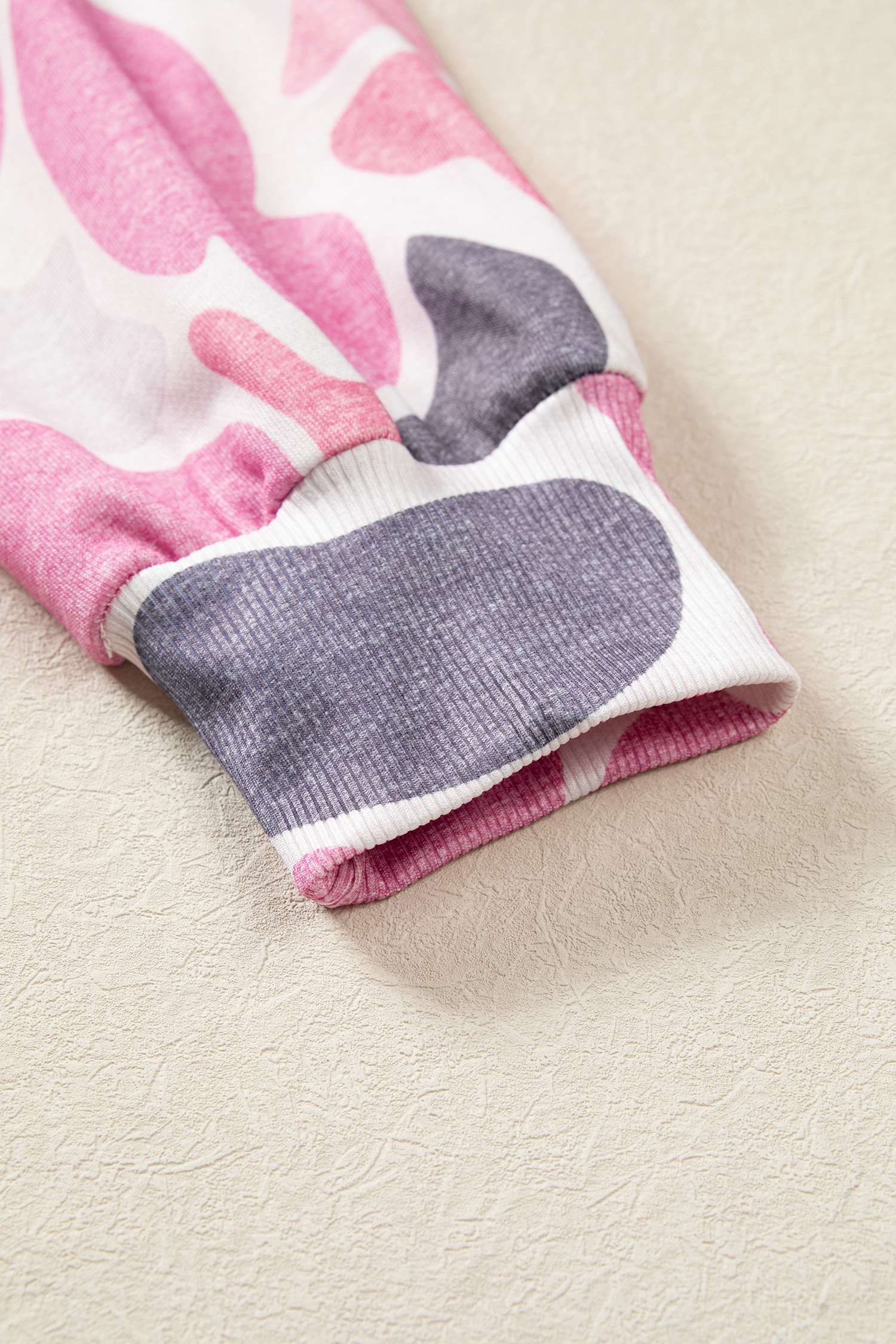 Western Baggy Howdy Pullover, Cozy Pink Camo Top - Detail View 9
