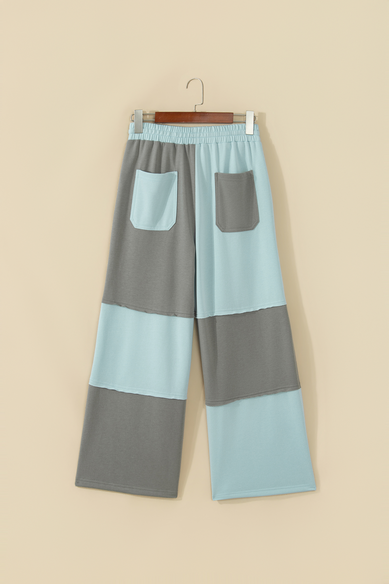 Relaxed Fit Colorblock Pants, Cotton Blend Ankle Length - Detail View 6