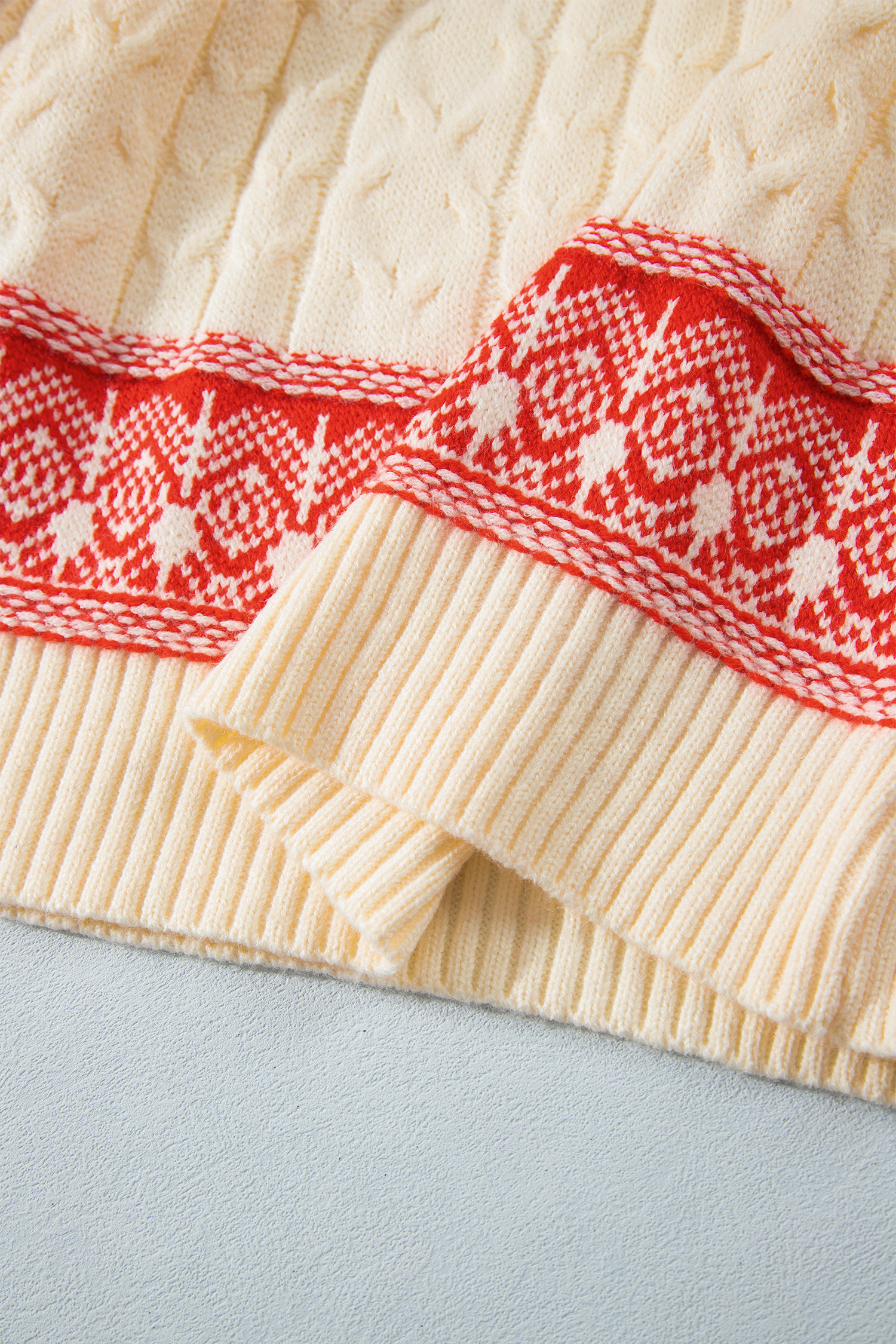 Cable Knit Women's Sweater, Soft Long Sleeve Autumn Wear - Detail View 12
