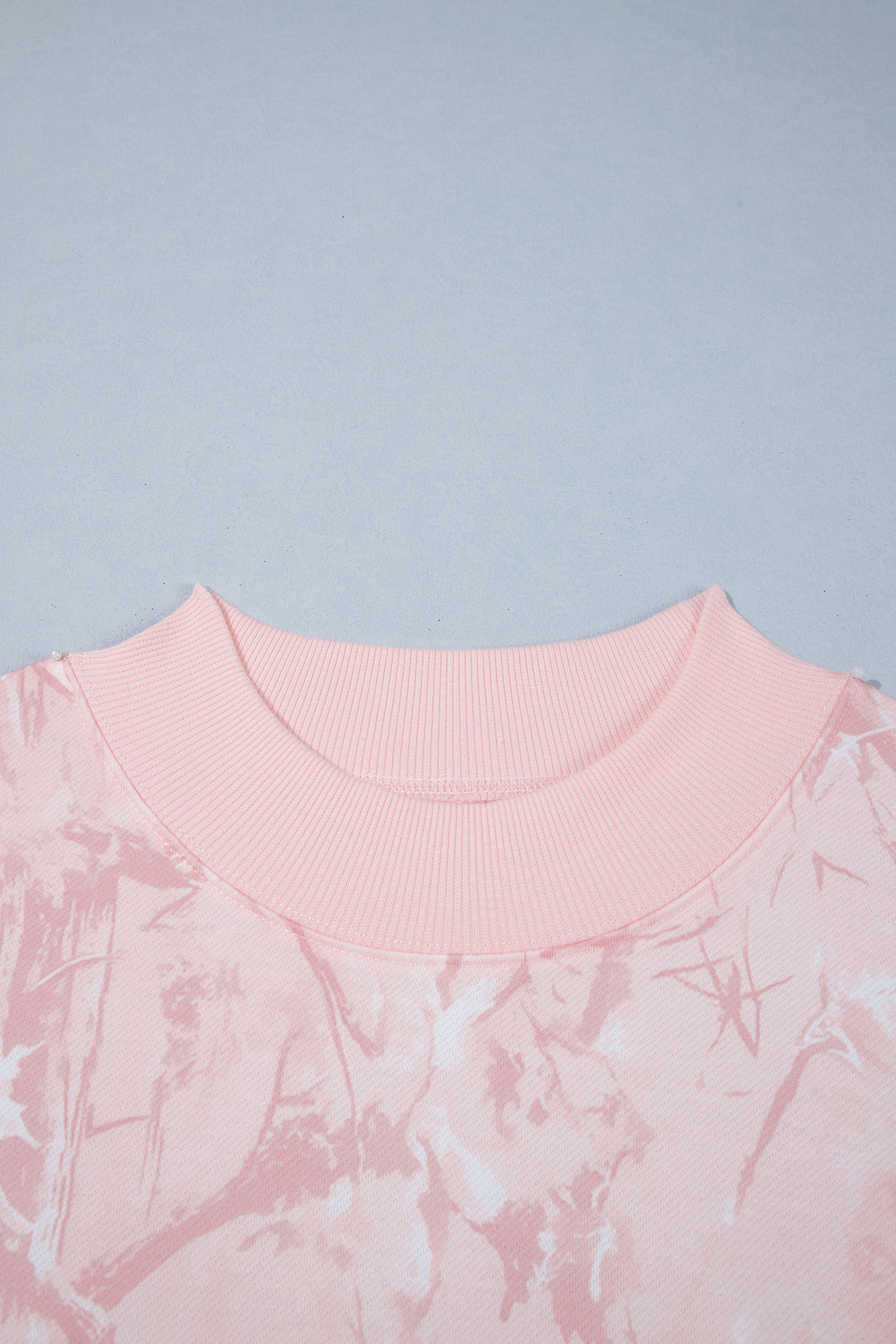 Women's Mock Neck Jogger Set, Soft Pink Camo Loungewear - Detail View 6
