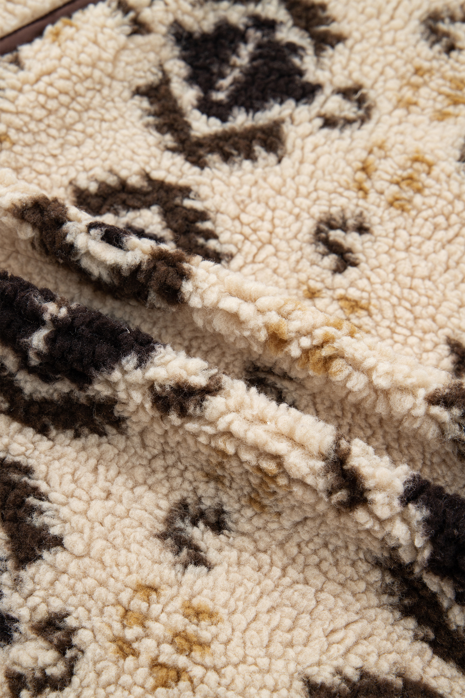 Aztec Print Fleece Sweatshirt, Women's Western Boho Khaki - Detail View 14