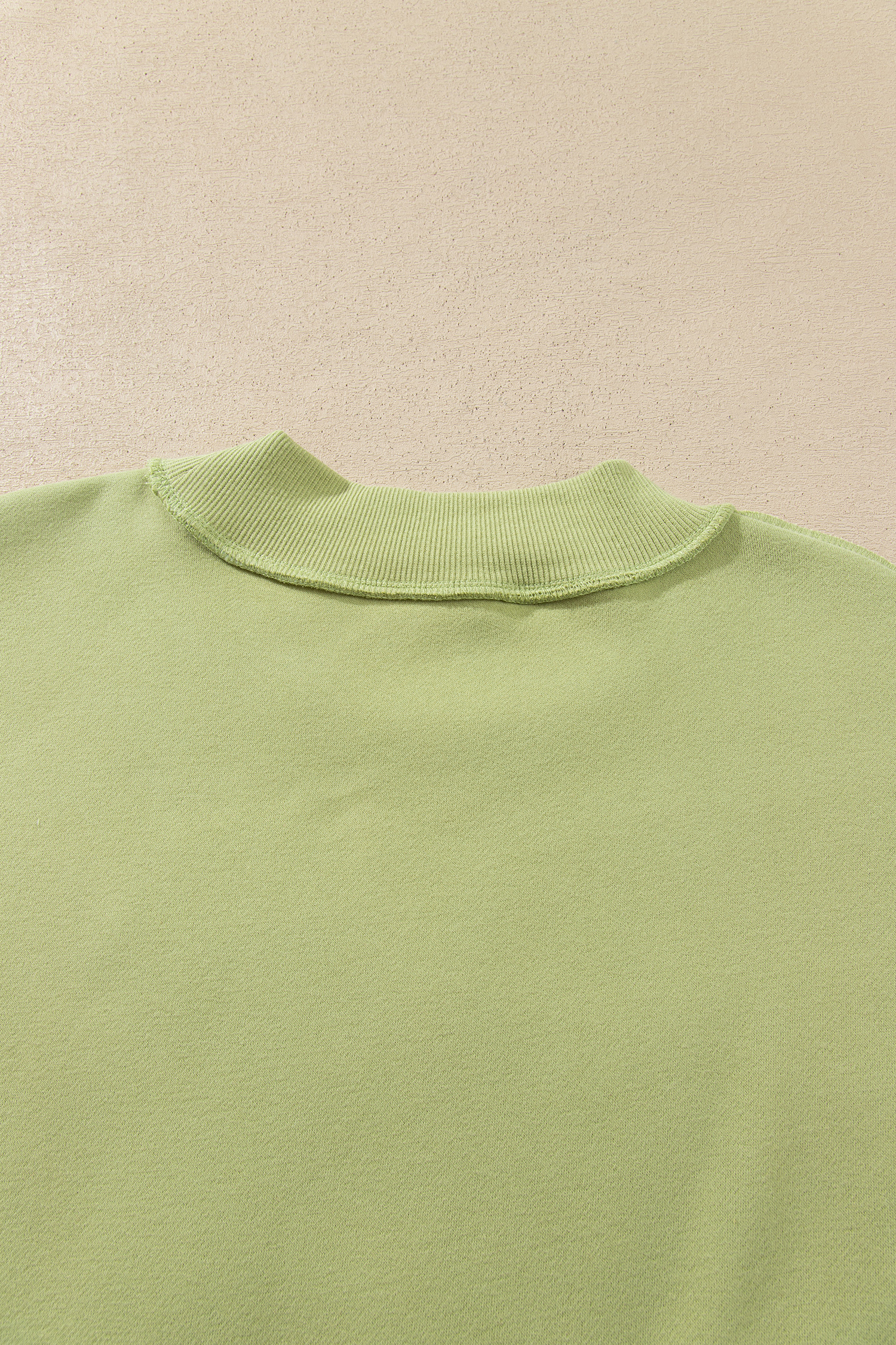 Women's Graphic Sweatshirt, Green Jesus Letter Patch Top - Detail View 8