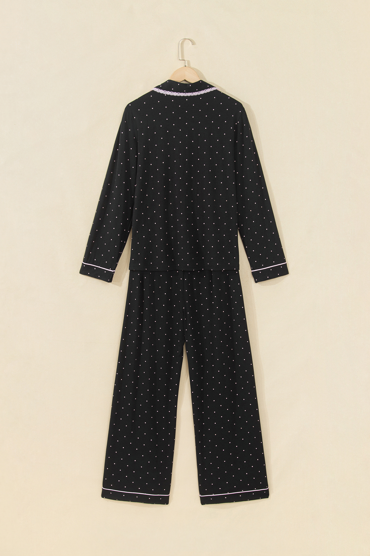Soft Cotton Blend Pajama Set, Women's Long Sleeve PJs - Detail View 6