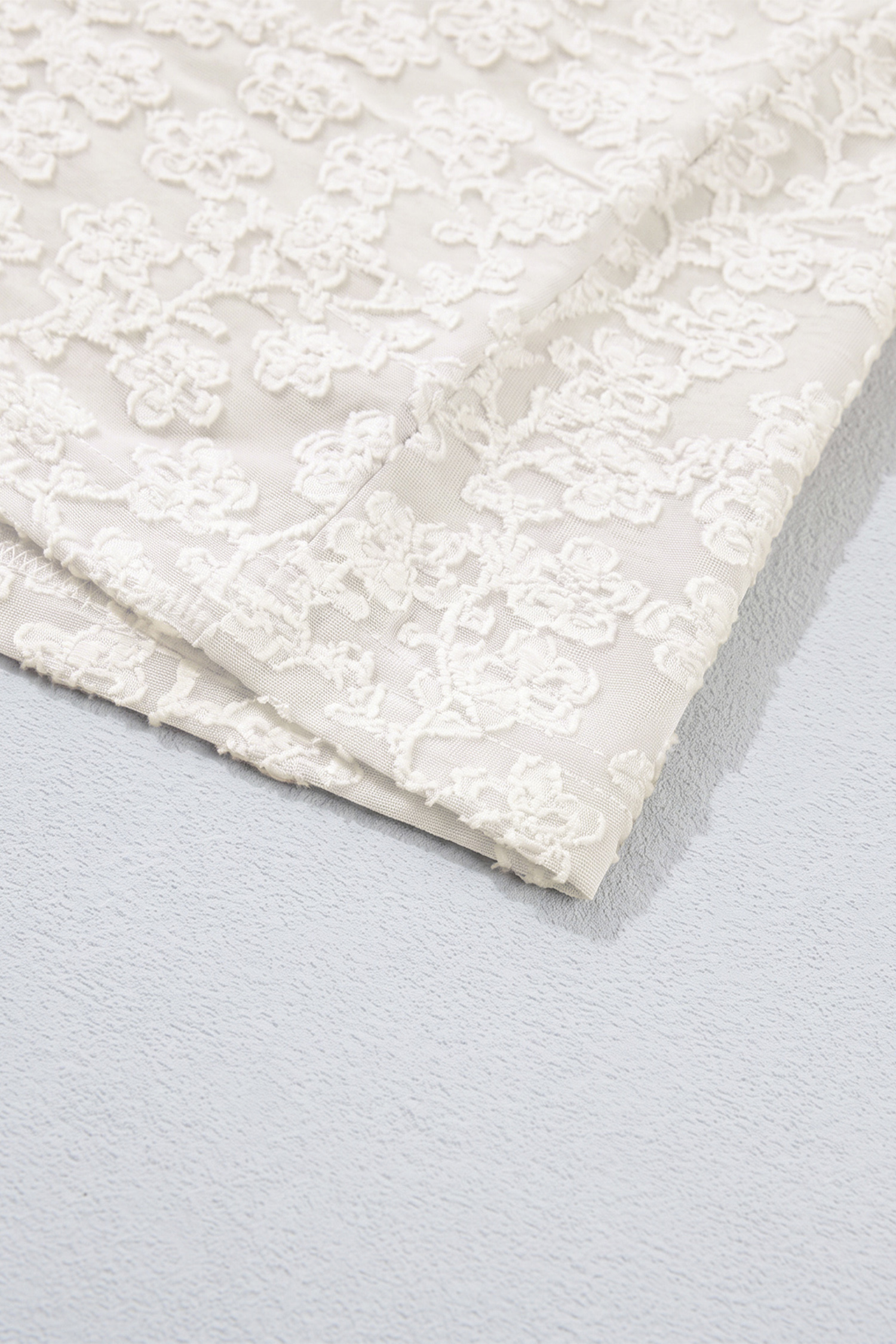 Women's Textured White Shirt, Slim Fit Sheer Blouse - Detail View 11