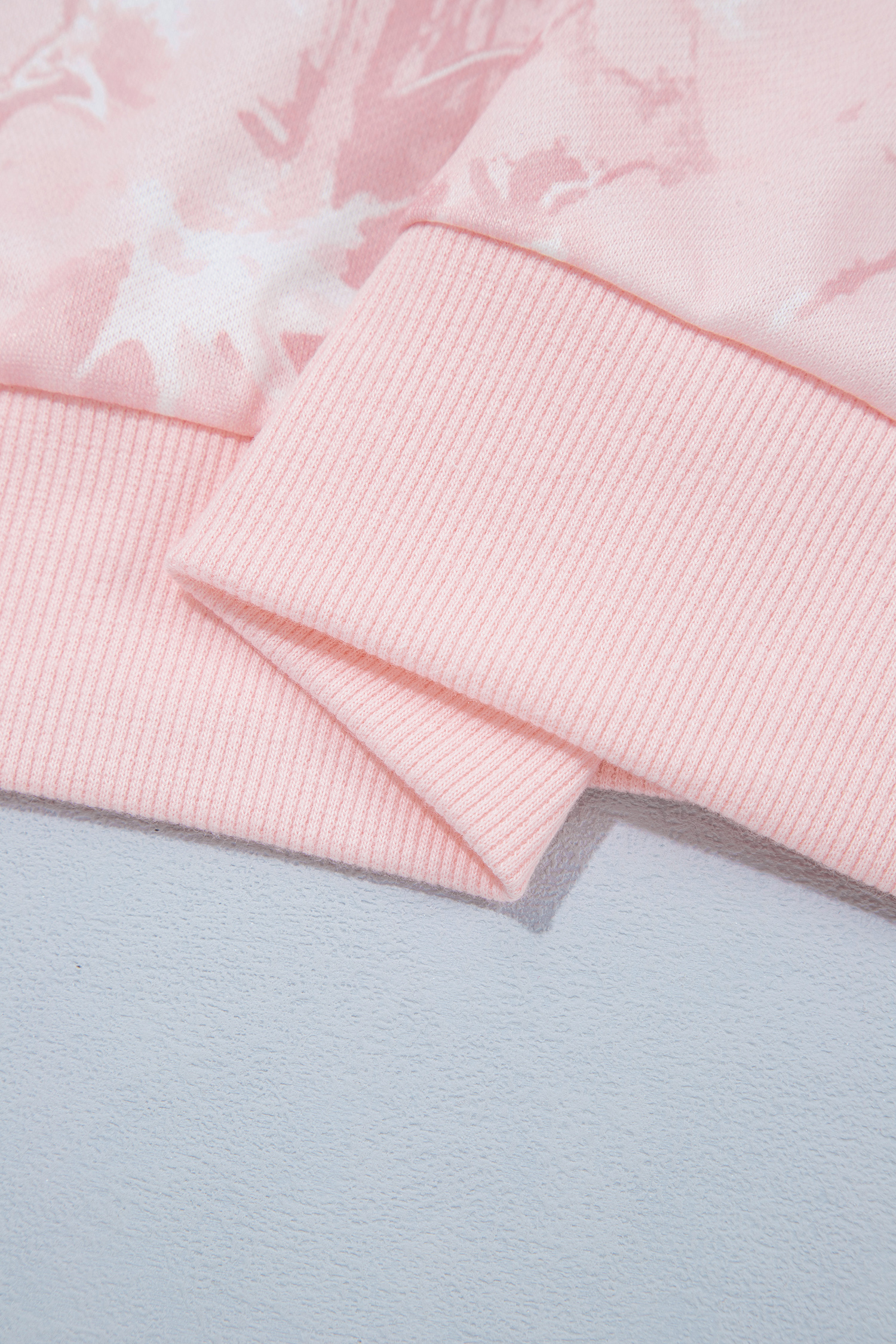 Women's Mock Neck Jogger Set, Soft Pink Camo Loungewear - Detail View 9