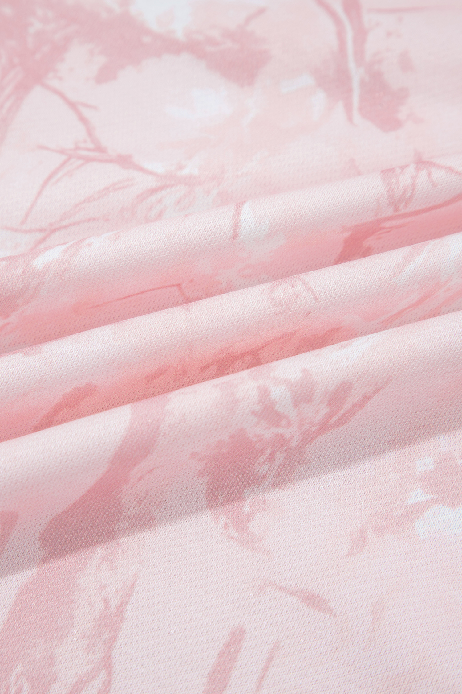 Women's Pink Camo Lounge Set, Casual Mock Neck Two Piece - Detail View 10