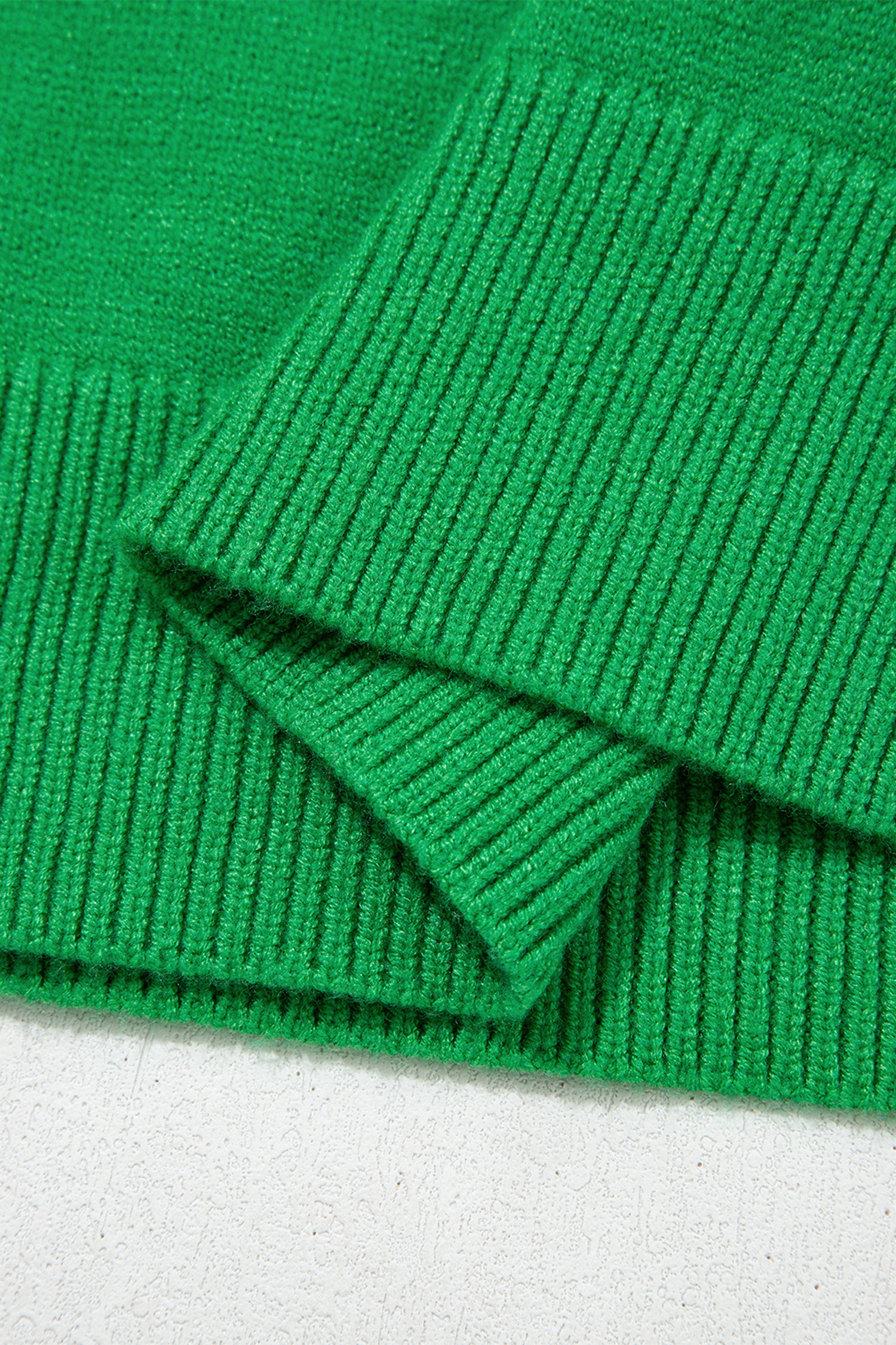 Green Christmas Pullover Sweater, Casual Women Round Neck - Detail View 13