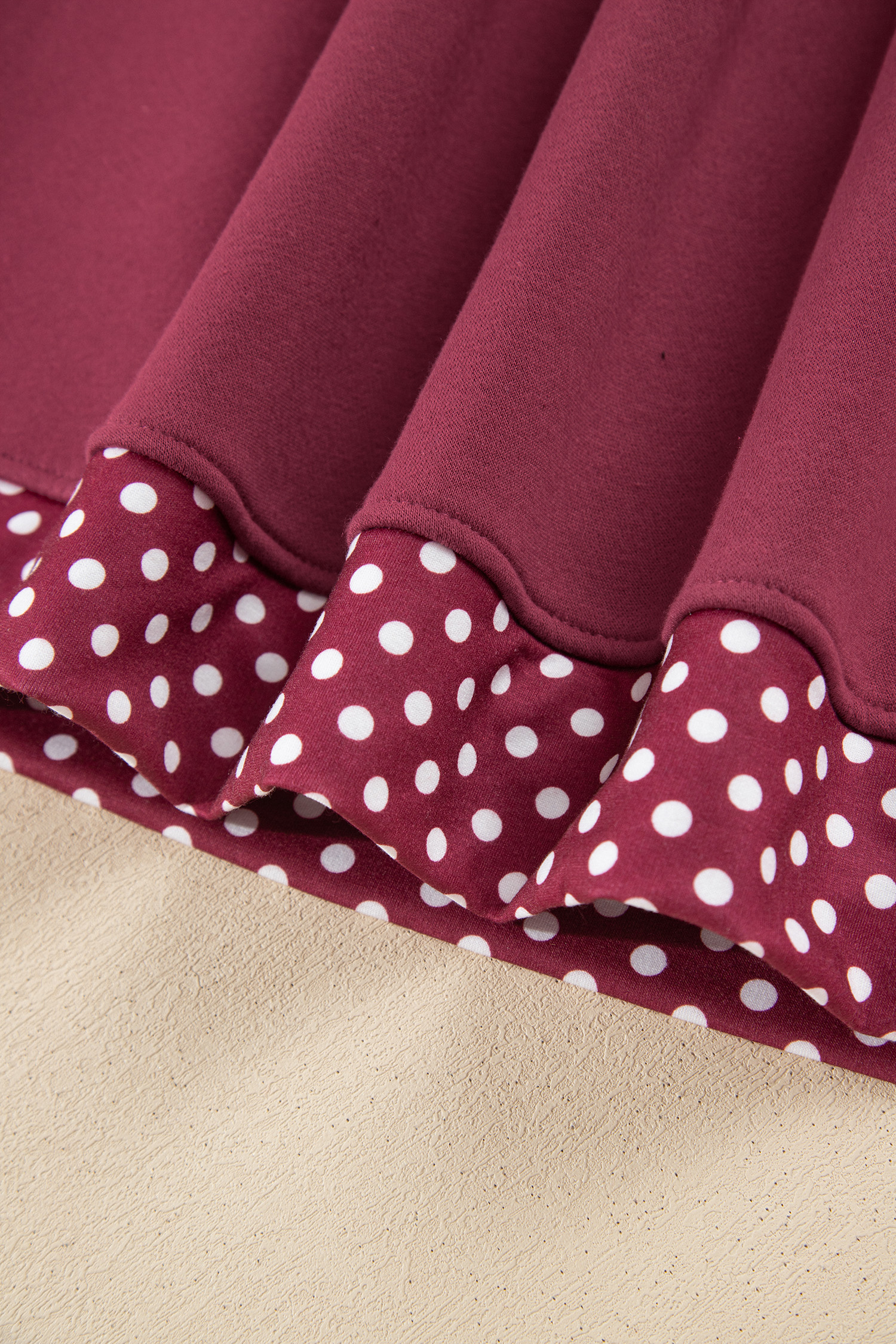 Cotton Blend Fall Sweatshirt, Women's Burgundy Mock Neck - Detail View 9