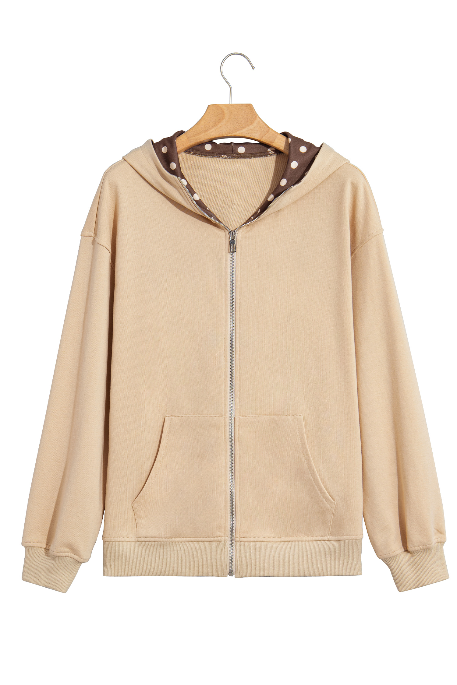 Women's Cotton Blend Hoodie, Cozy Zip Up Jacket - Detail View 3