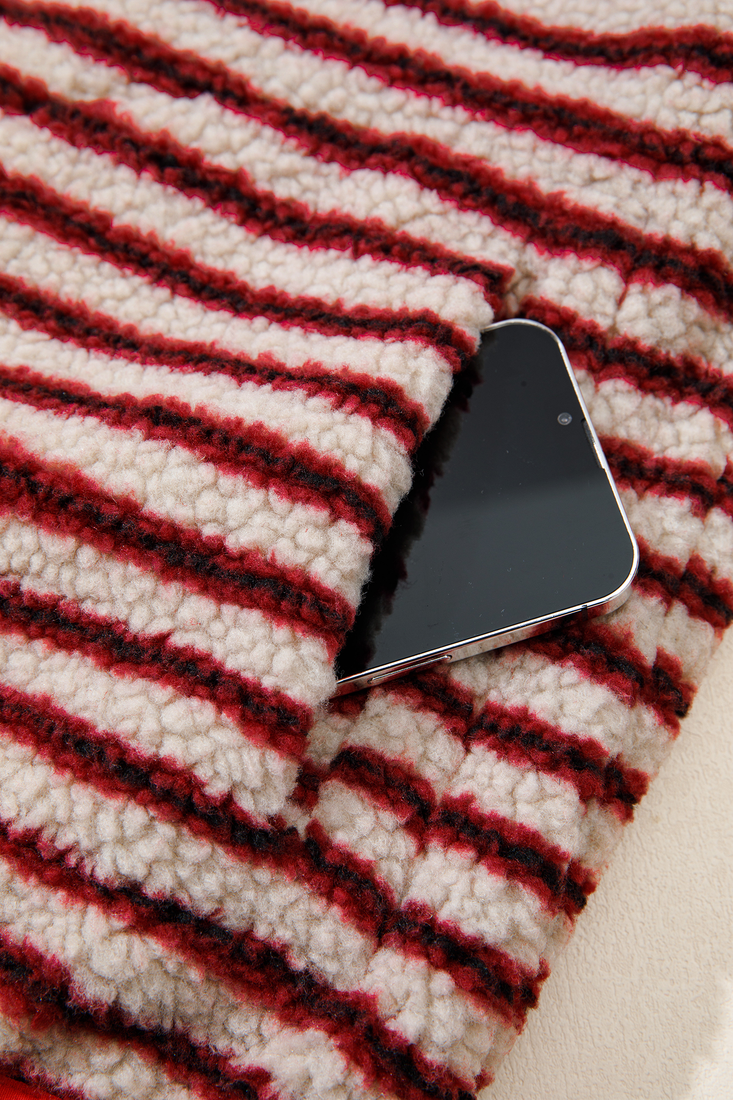 Women's Fuzzy Sherpa Pullover, Warm Button Sweatshirt - Detail View 9
