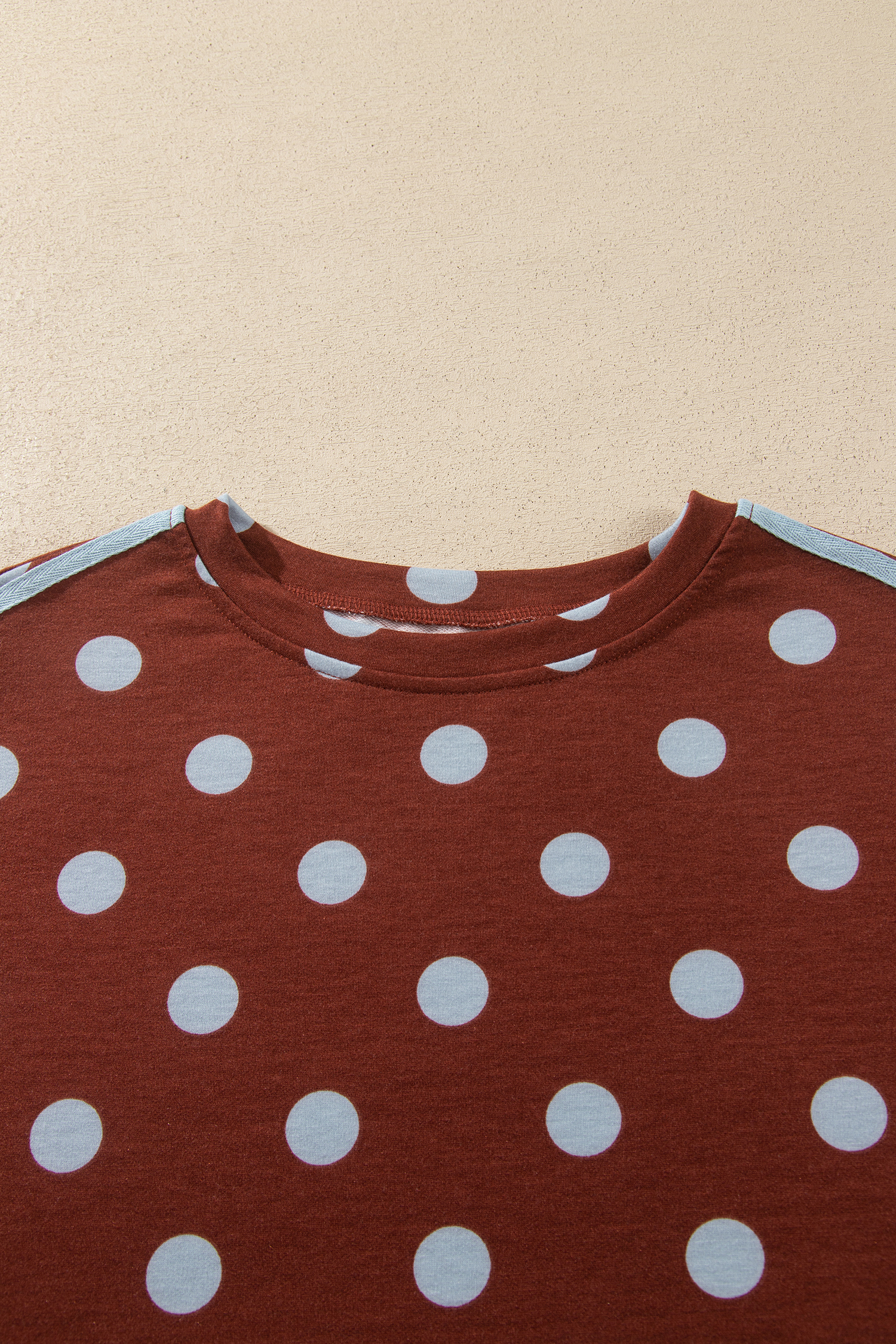 Chic Polka Dot Print Set, Long Sleeve Brown Tracksuit - Detail View 5