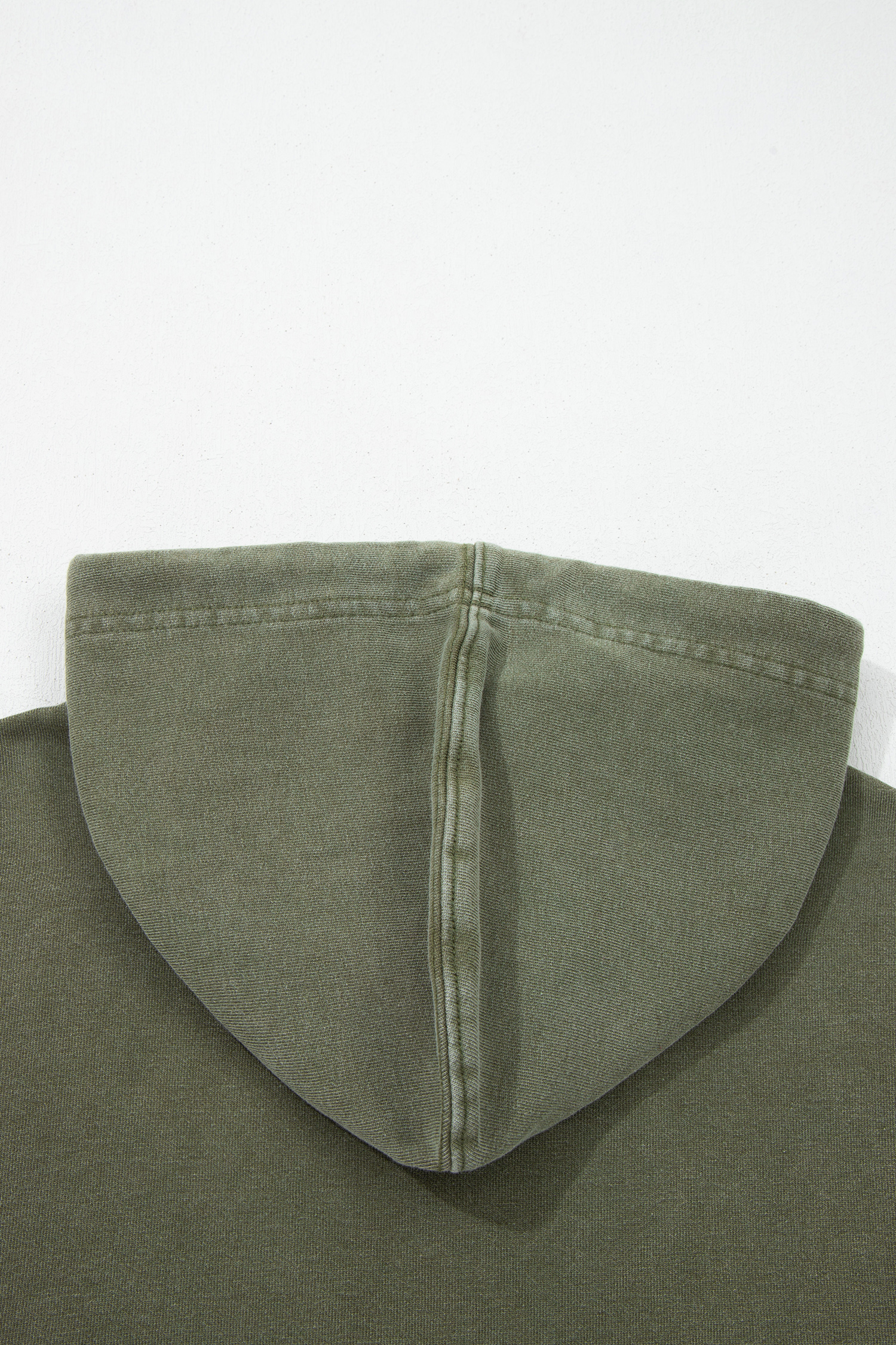 Women's Plaid Contrast Hoodie, Fall Moss Green Sweatshirt - Detail View 8