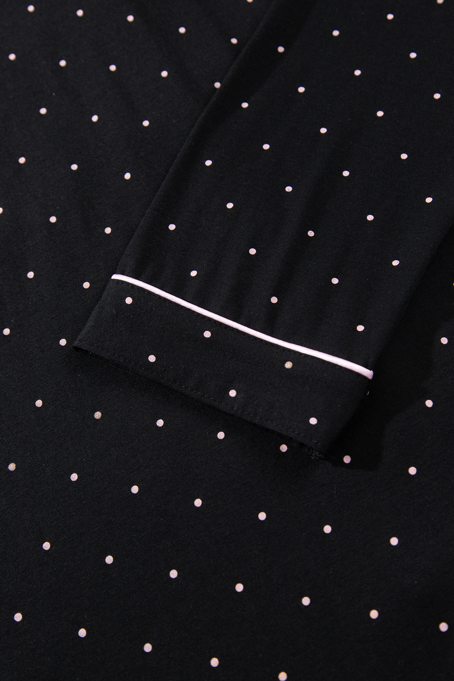 Women's Polka Dot Pajama Set, Long Sleeve Lace Sleepwear - Detail View 13