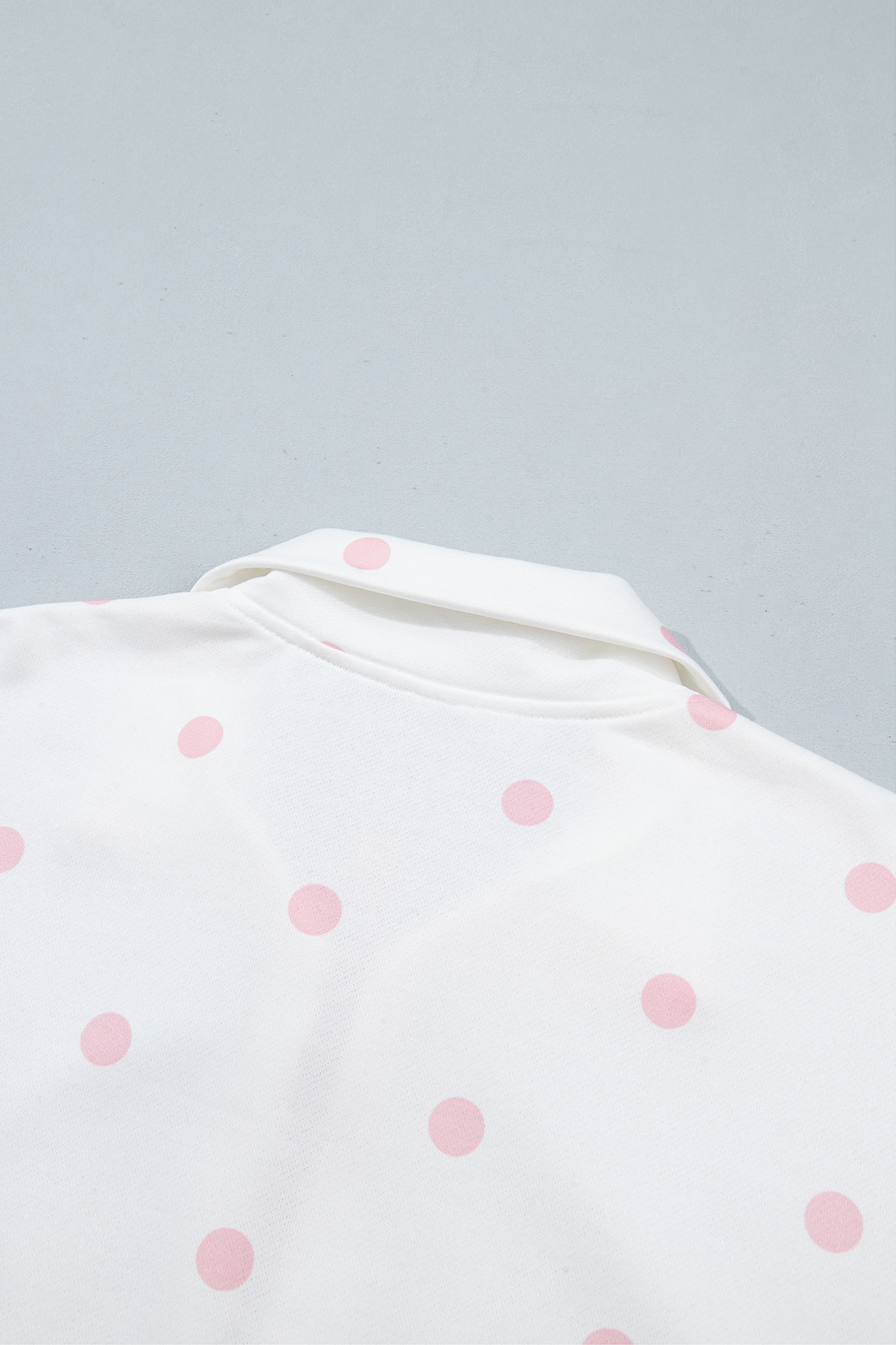 Drop Shoulder Polka Dot Sweatshirt, Relaxed Women's Casual - Detail View 11