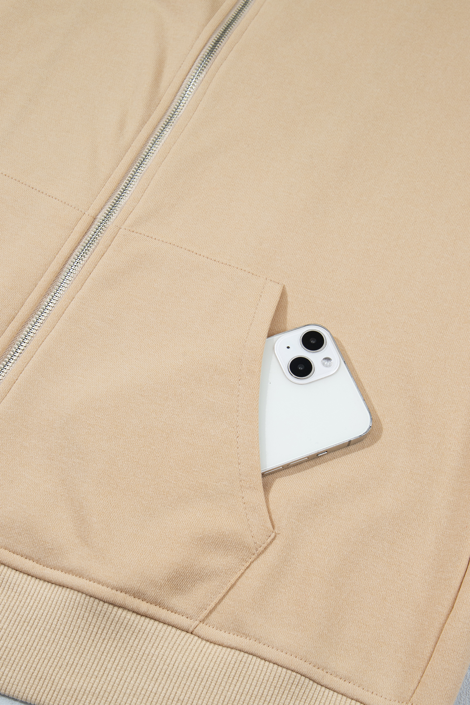Women's Cotton Blend Hoodie, Cozy Zip Up Jacket - Detail View 9