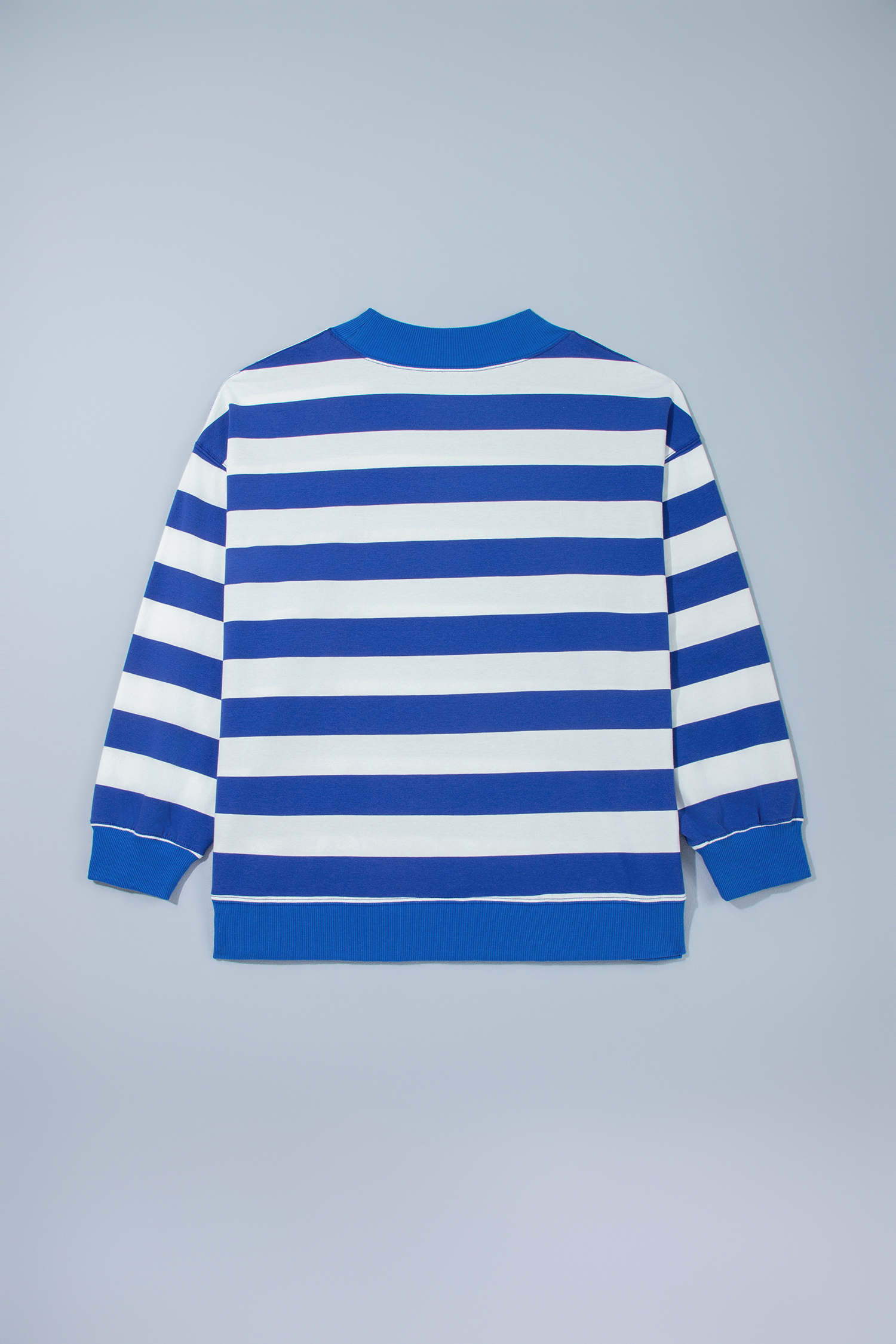 Cotton Blend Striped Sweatshirt, Cozy Autumn Women Top - Detail View 3