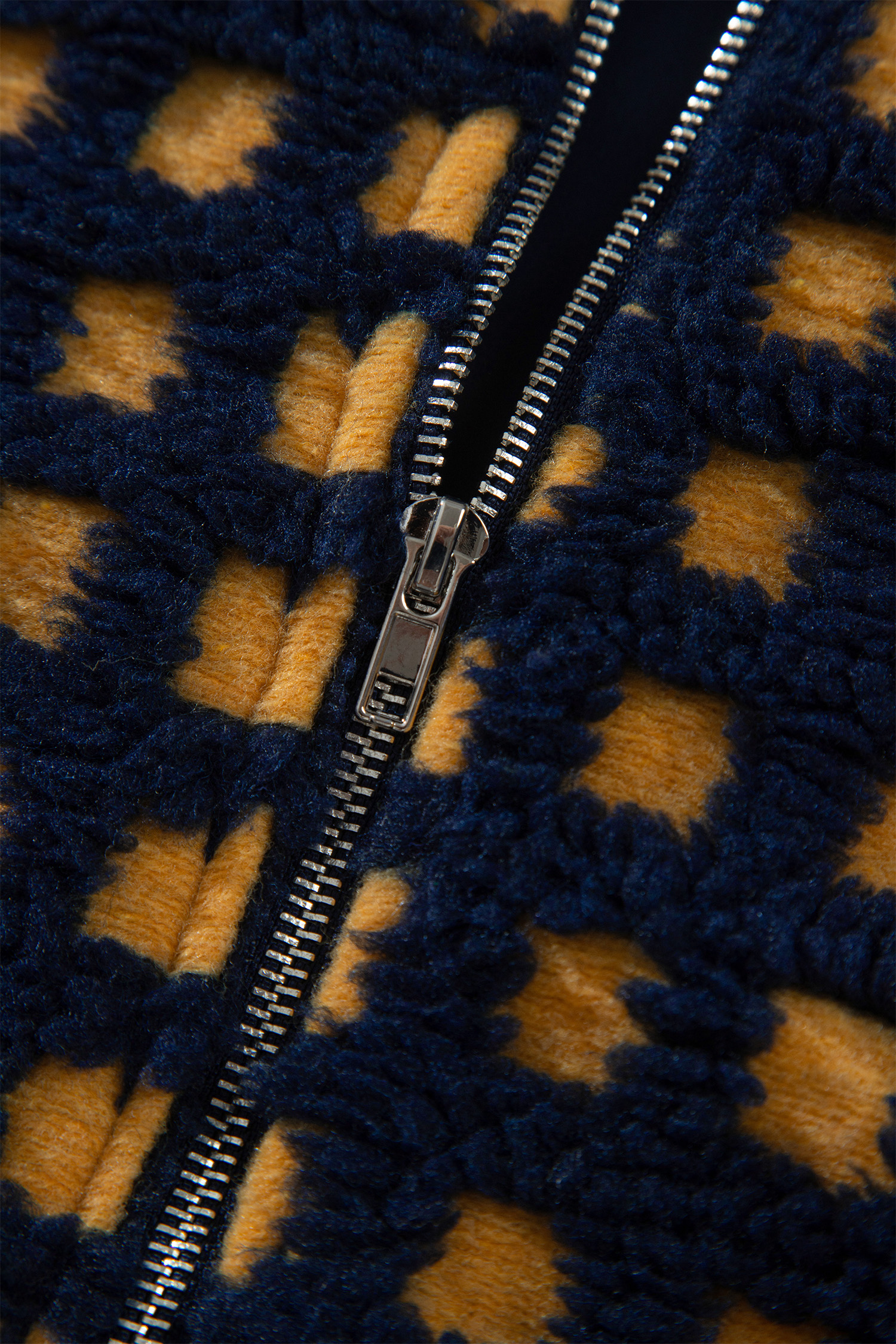 Warm Long Sleeve Sherpa Fleece Coat, Soft Plaid Zip Jacket - Detail View 9