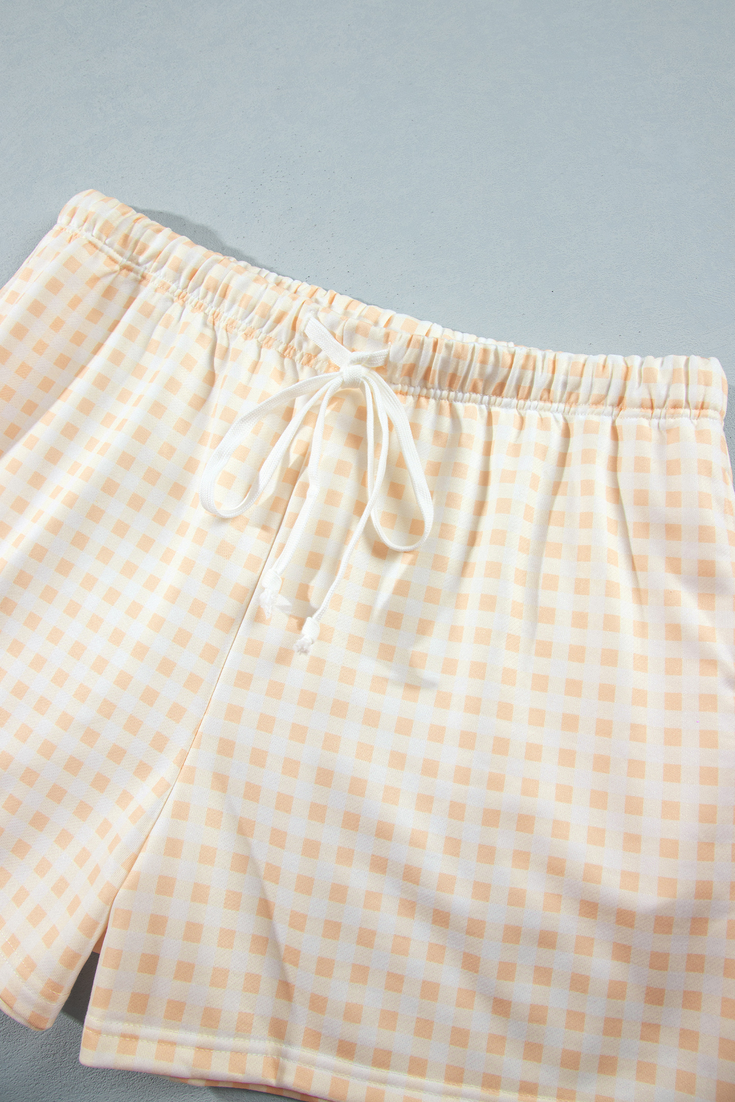 Women's Plaid Pullover Shorts Set, Casual Daily Loungewear - Detail View 10