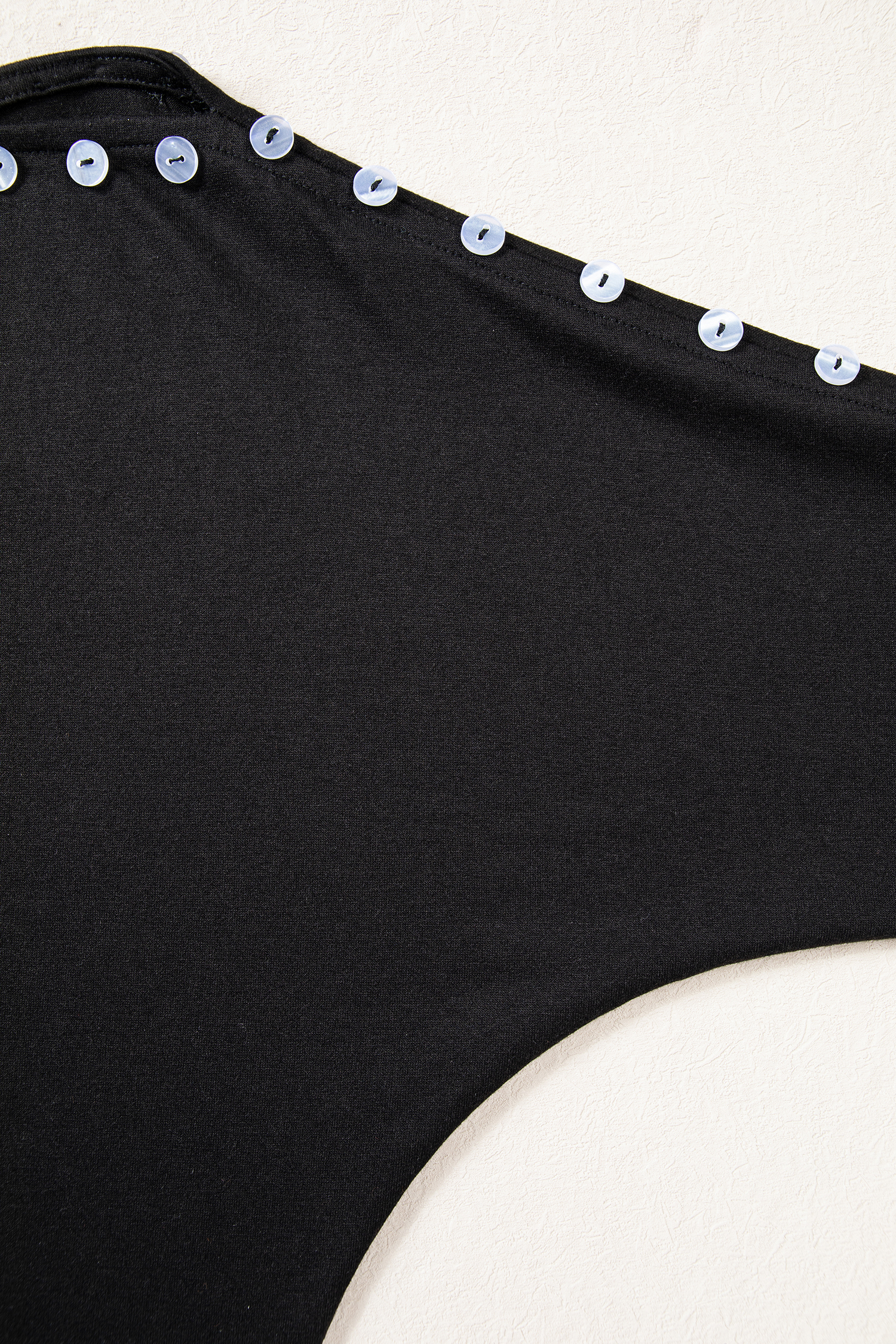 Solid Boat Neck Blouse, Modern Button Trim Office Wear - Detail View 8