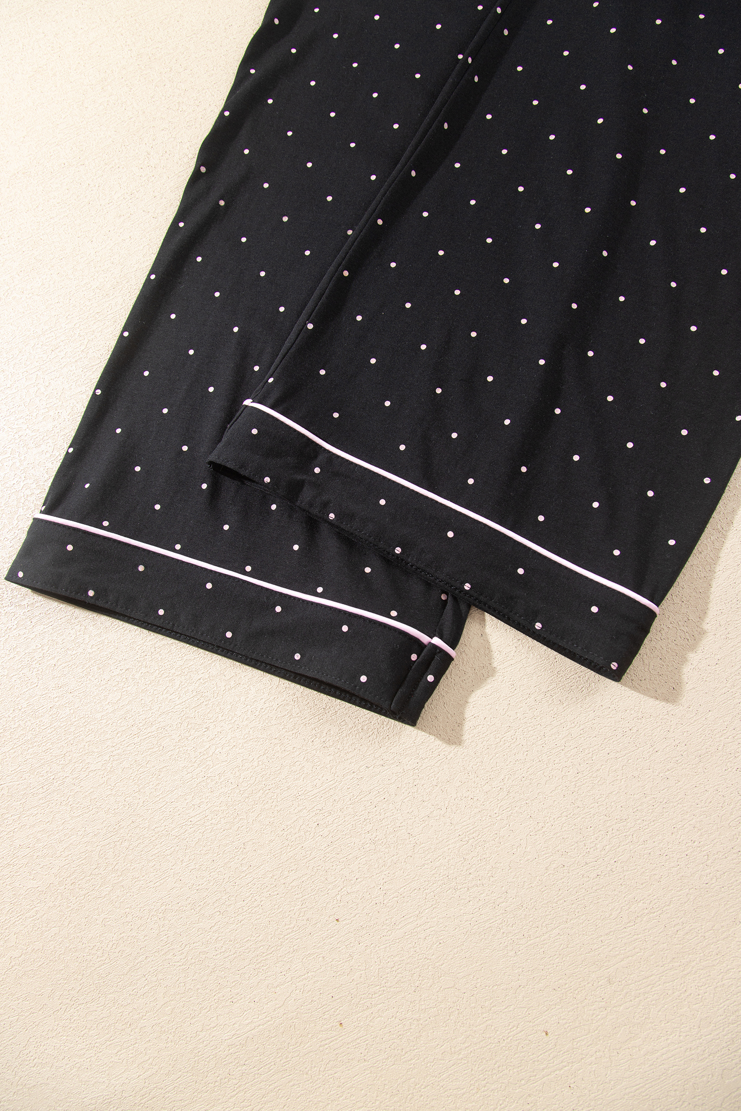 Women's Polka Dot Pajama Set, Long Sleeve Lace Sleepwear - Detail View 16